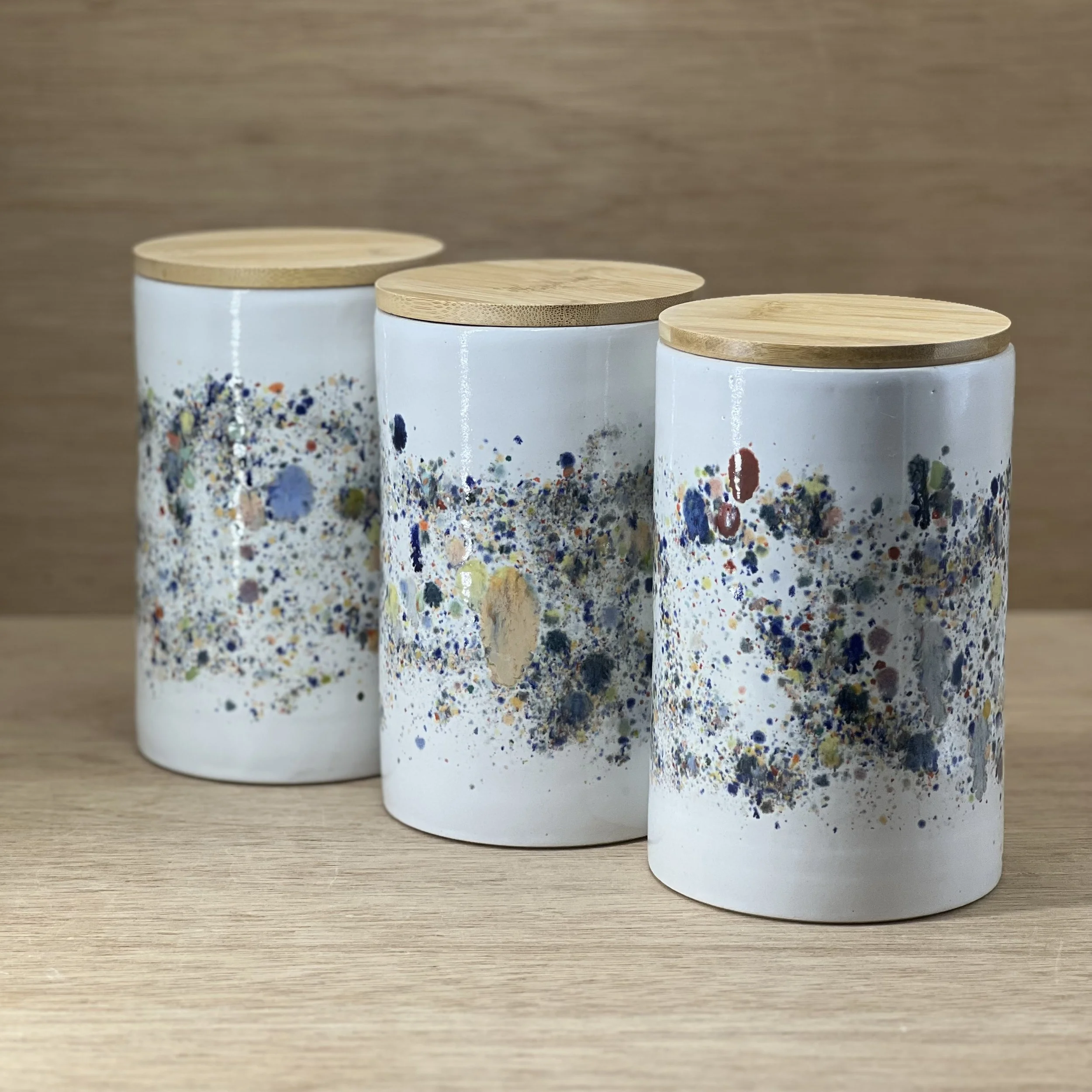 Confetti Storage Jar with Bamboo Lid