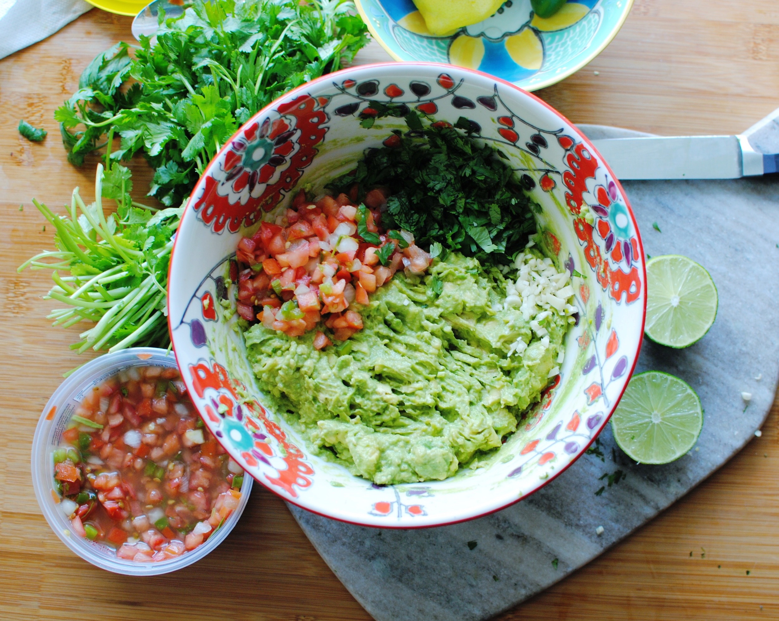 The only thing needed to be chopped was the additional cilantro and garlic cloves!