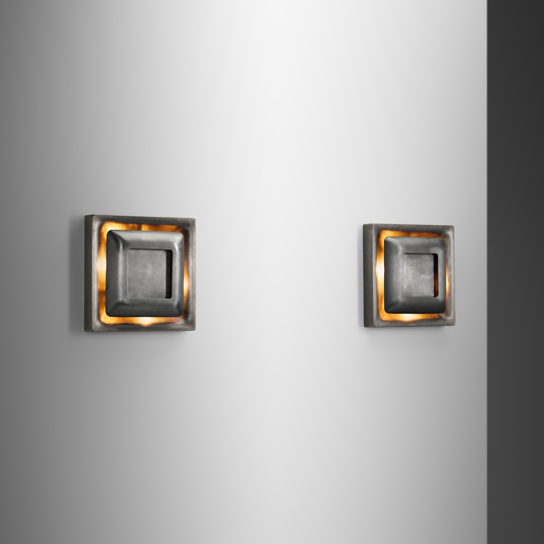 Pair of Steel Space Age Wall Lamps by Doria, Germany 1960s