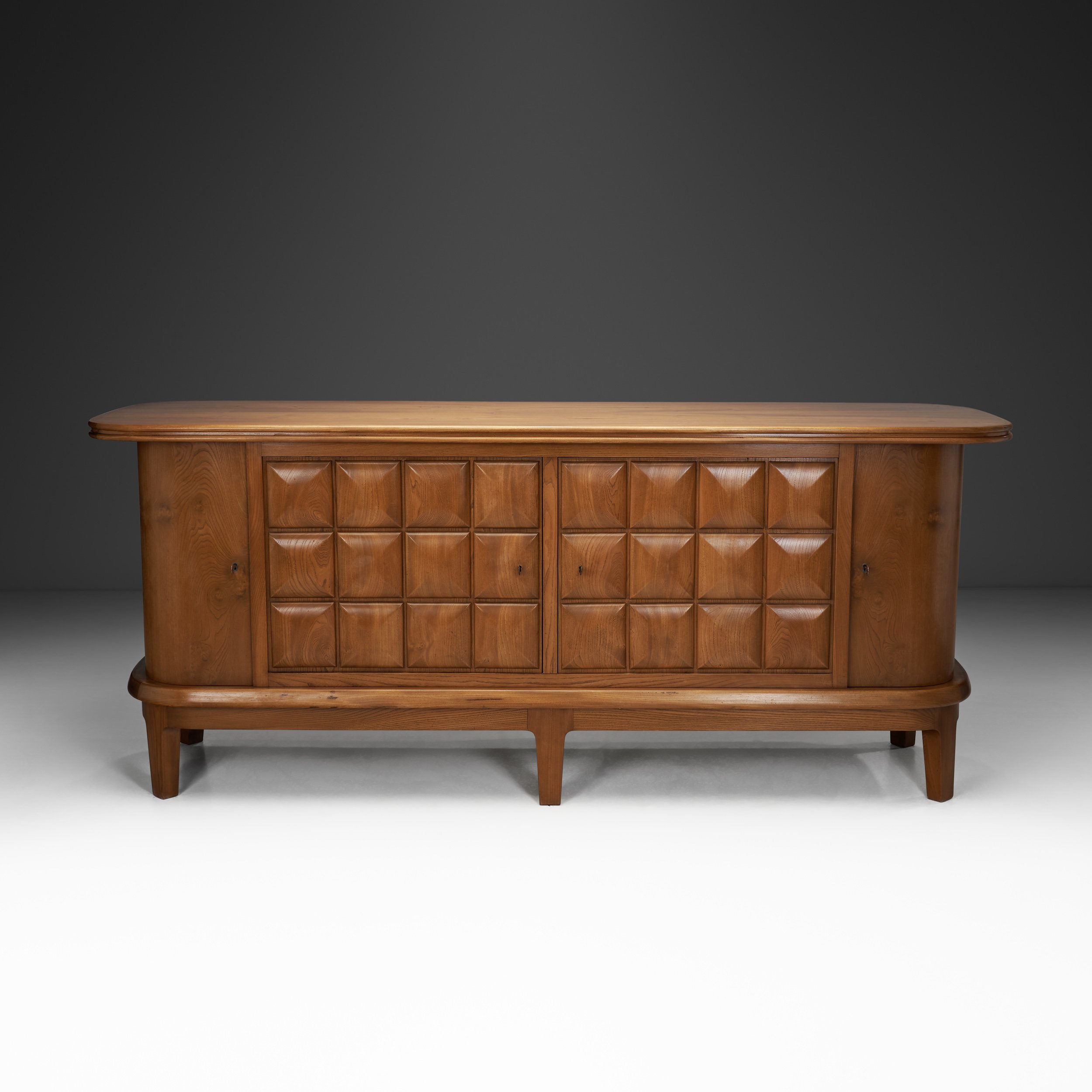 Elm Veneer Sideboard by Frederik Stærmose Møbelfabrik, Denmark ca 1940s