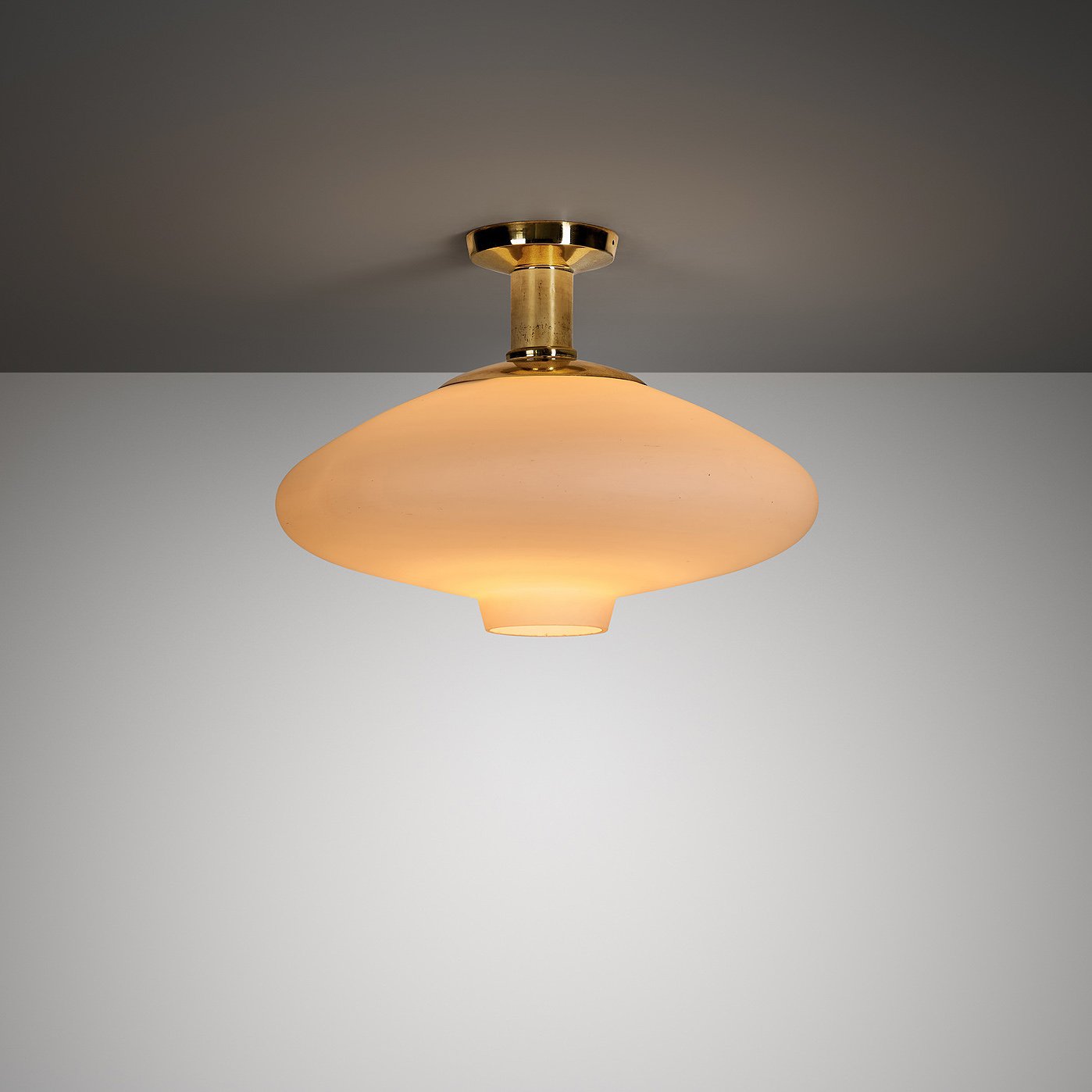 Hans Bergström Brass Mounted Ceiling Lamp for Ateljé Lyktan, Sweden Mid-20th Century (sold)
