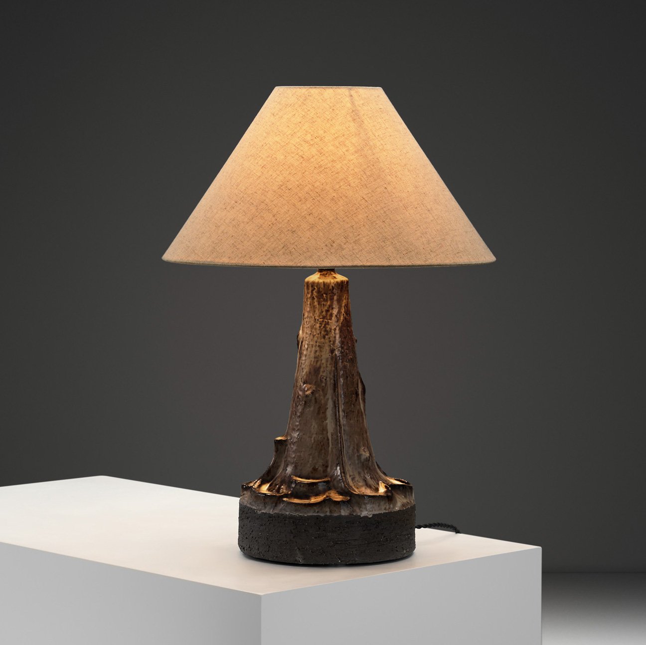Stoneware Table Lamp by Leo Enøe for Enøe Keramik, Denmark ca 1960s