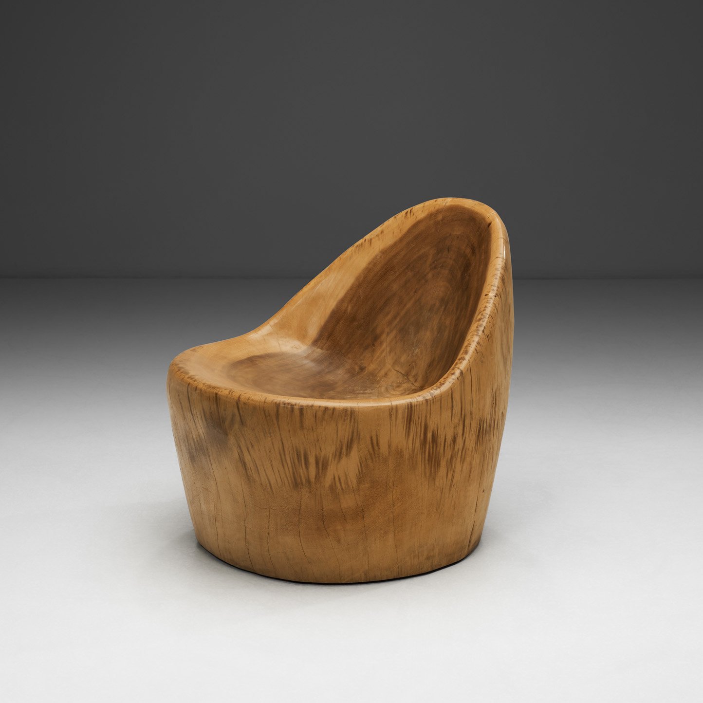 Sculptural Coconut Wood Chair, Europe Second half of the 20th Century (sold)