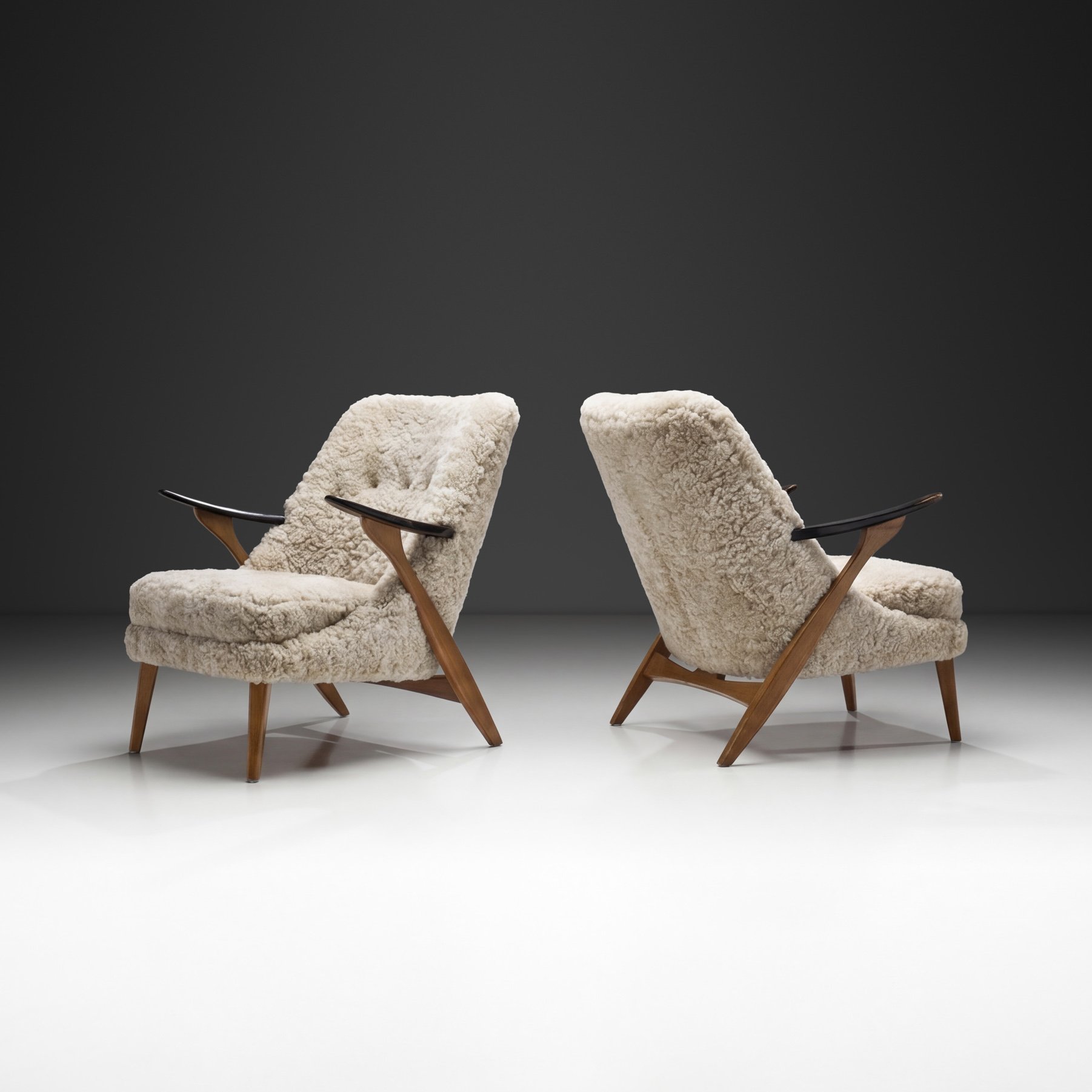Pair of Svante Skogh Easy Chairs for Förenade Möbelfabrikerna, Sweden 1950s