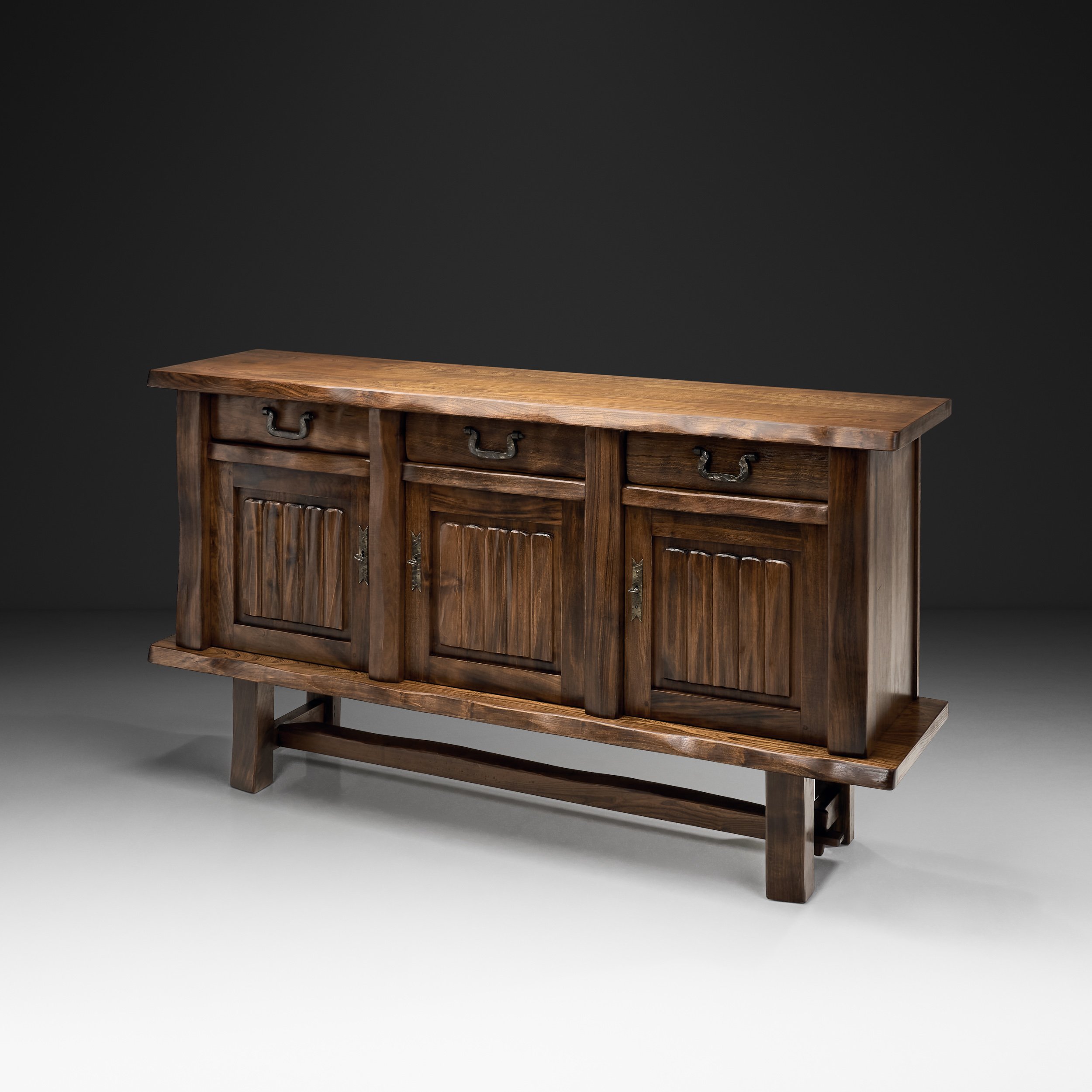 Brutalist Sideboard by Olavi Hanninen (attr.) for Aranjou, Finland Second Half of 20th Century