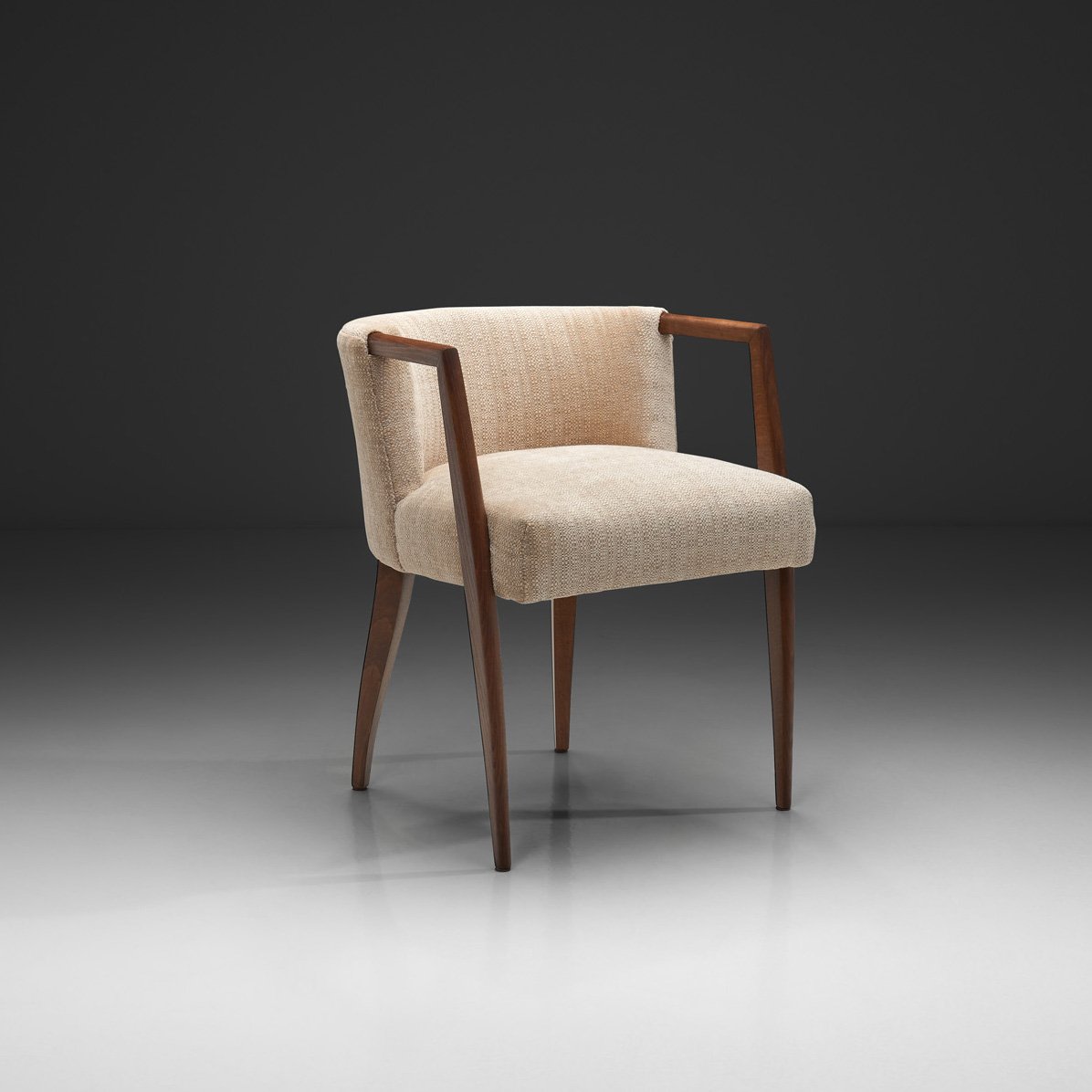 Upholstered Chair with Geometric Armrests in the manner of Karl Witzmann, Austria 1920s