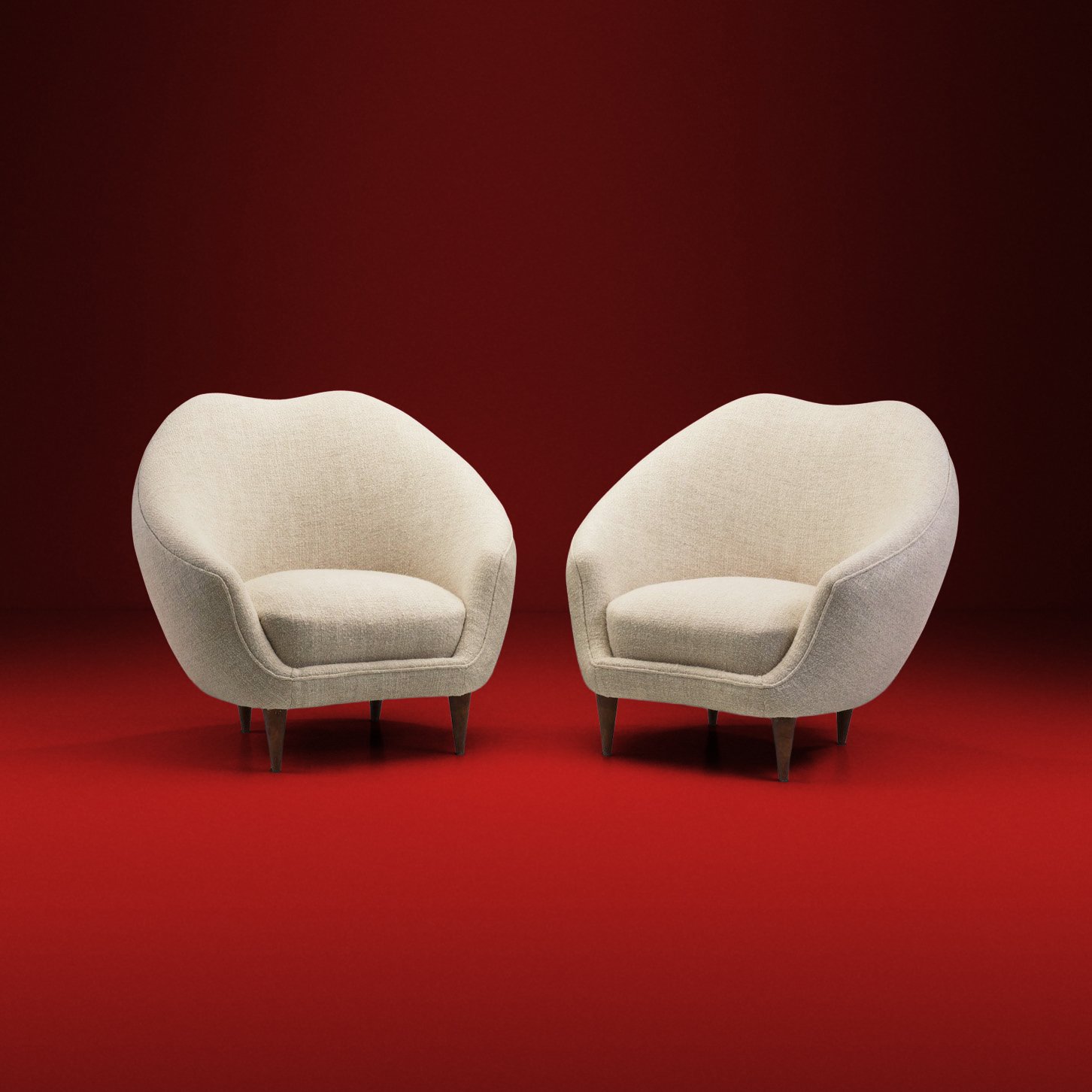 Federico Munari Mid-Century Modern Lounge Chairs, Italy 1950s