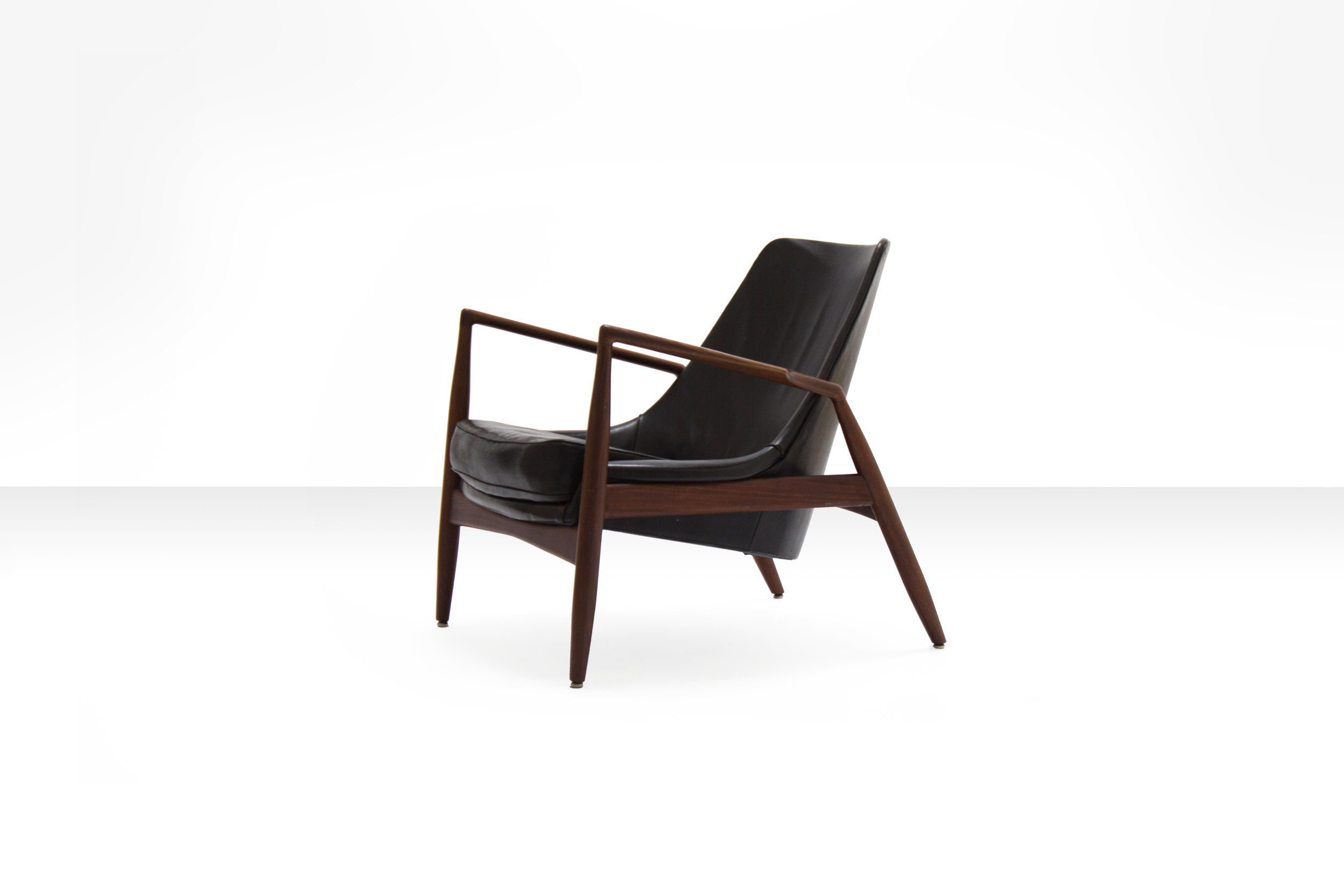 Ib Kofod-Larsen Black Seal Lounge Chair, Sweden 1950s (sold)