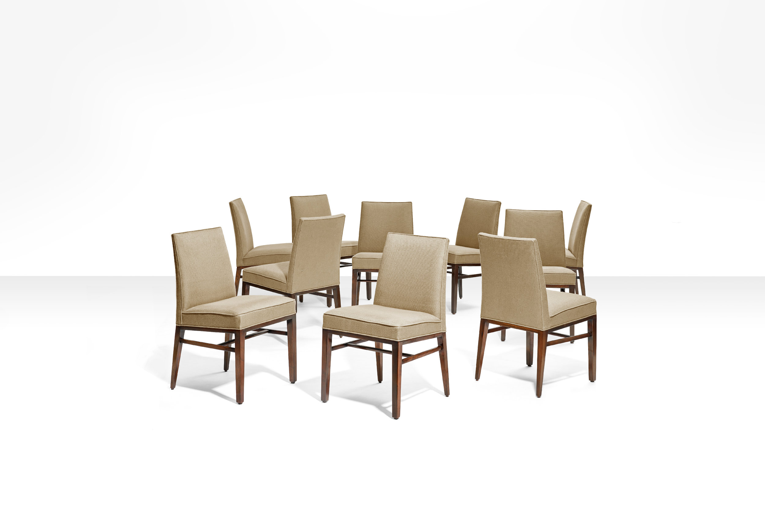 Set of 10 Dining Room Chairs by Edward J. Wormley for Dunbar, USA 1950s (sold)
