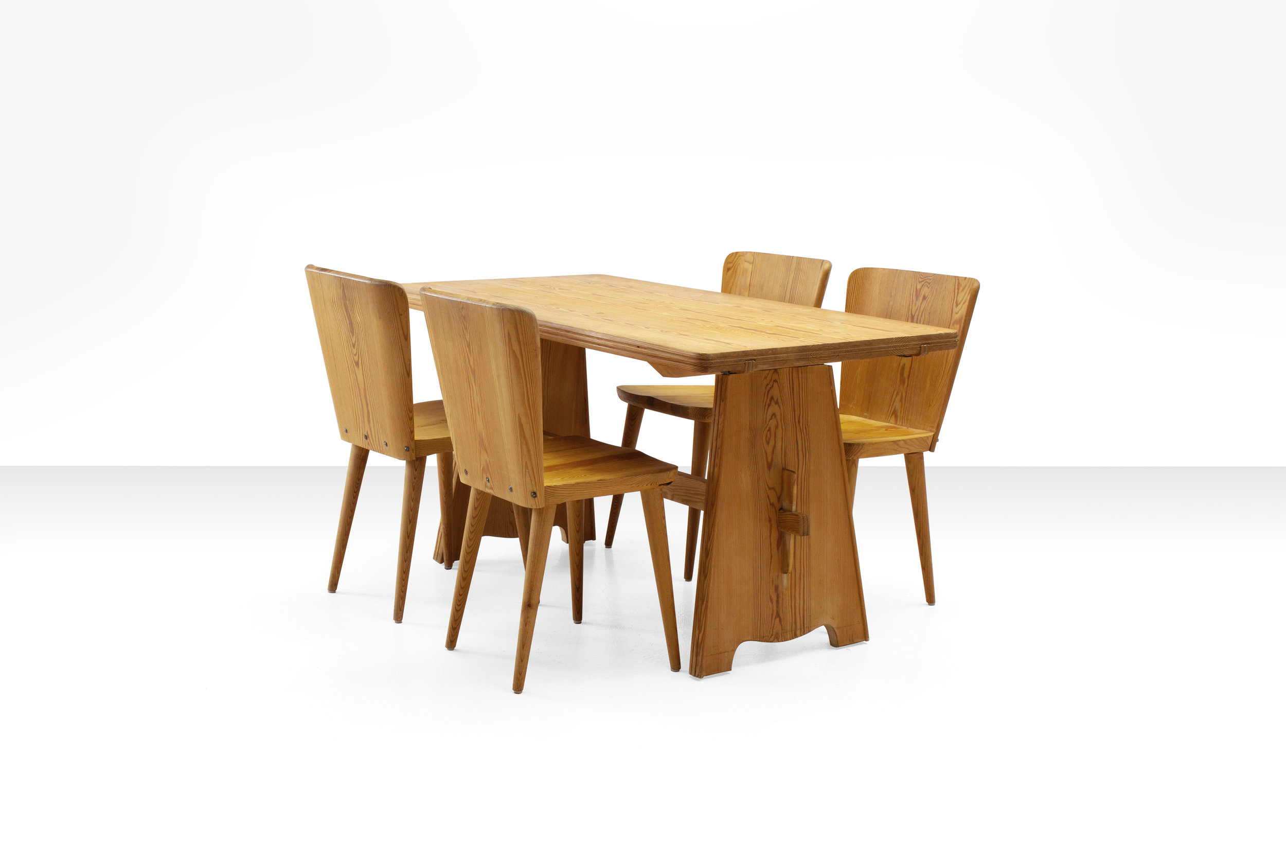Five-piece pine dining set by Goran Malmvall for Karl Andersson &amp; Söner, Sweden ca 1950s (sold)