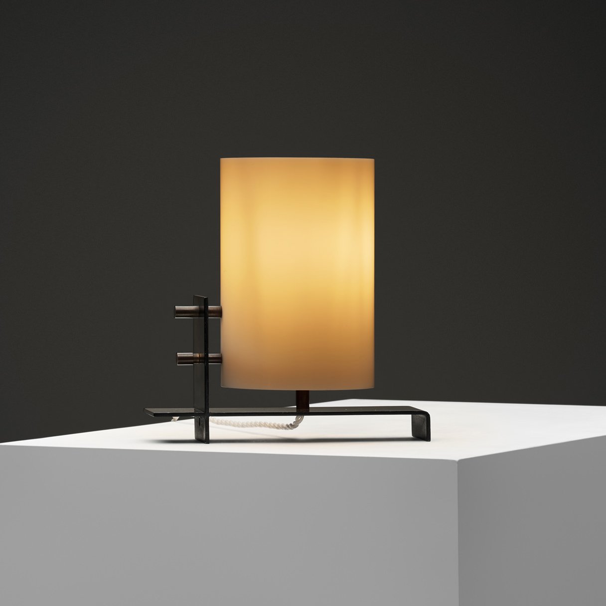Architectural Table Lamp by Georges Frydman with Lacquered Metal Base, France ca Second half of the 20th Century