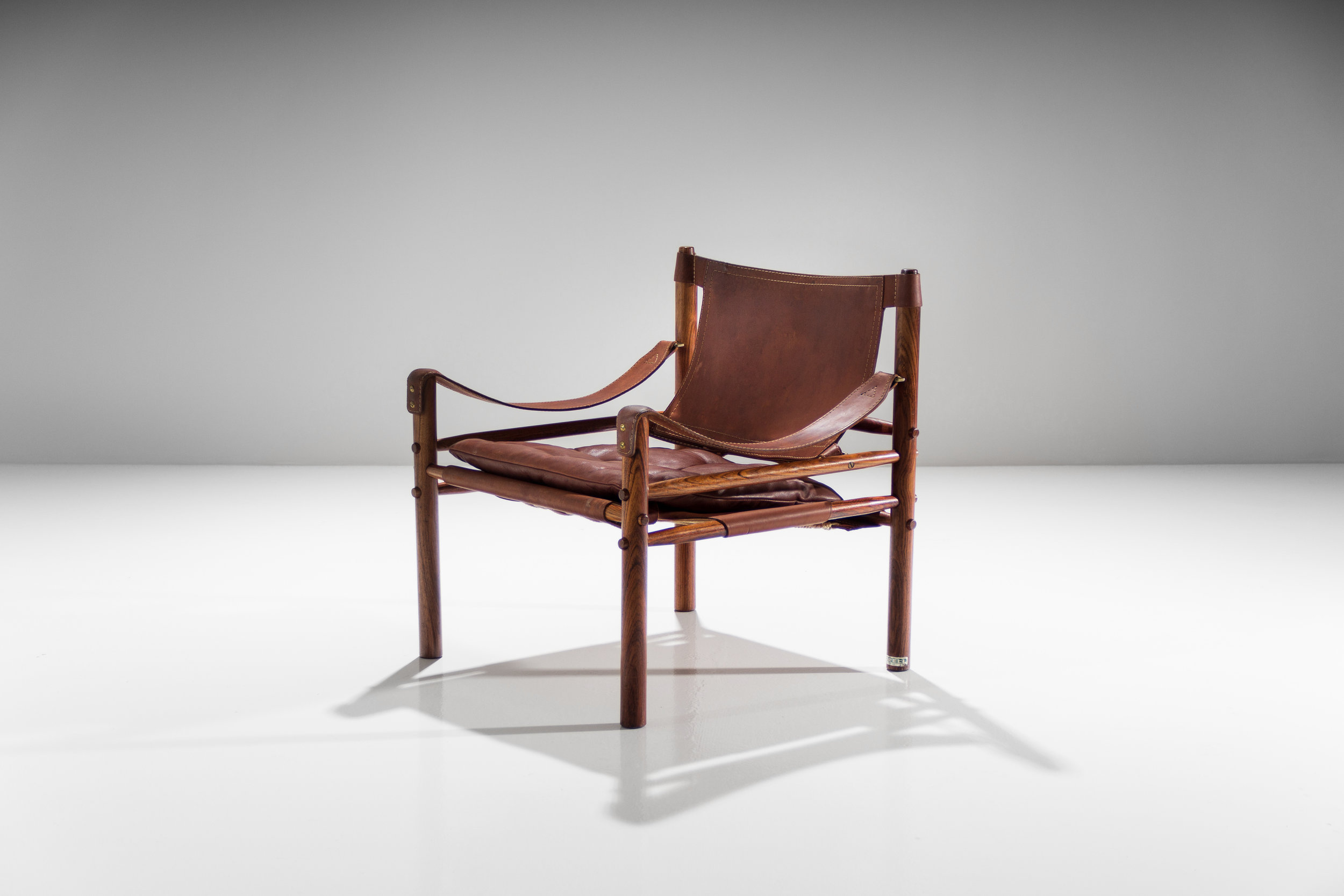Arne Norell Sirocco Safari Chair in Brown Leather, Sweden 1964 (sold)