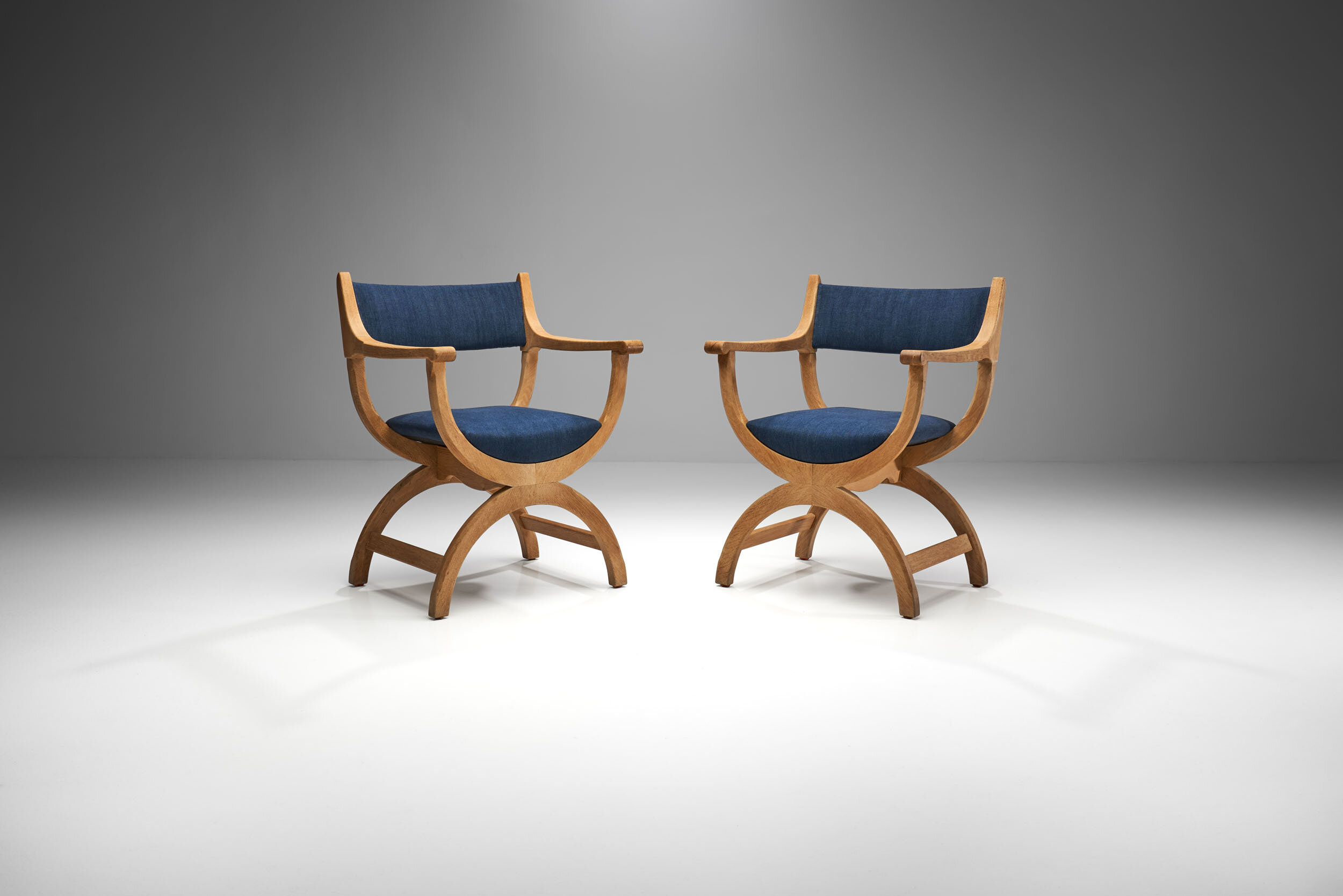 Pair of Henning Kjaernulf Chairs in Oak, Denmark ca 1960s (sold)