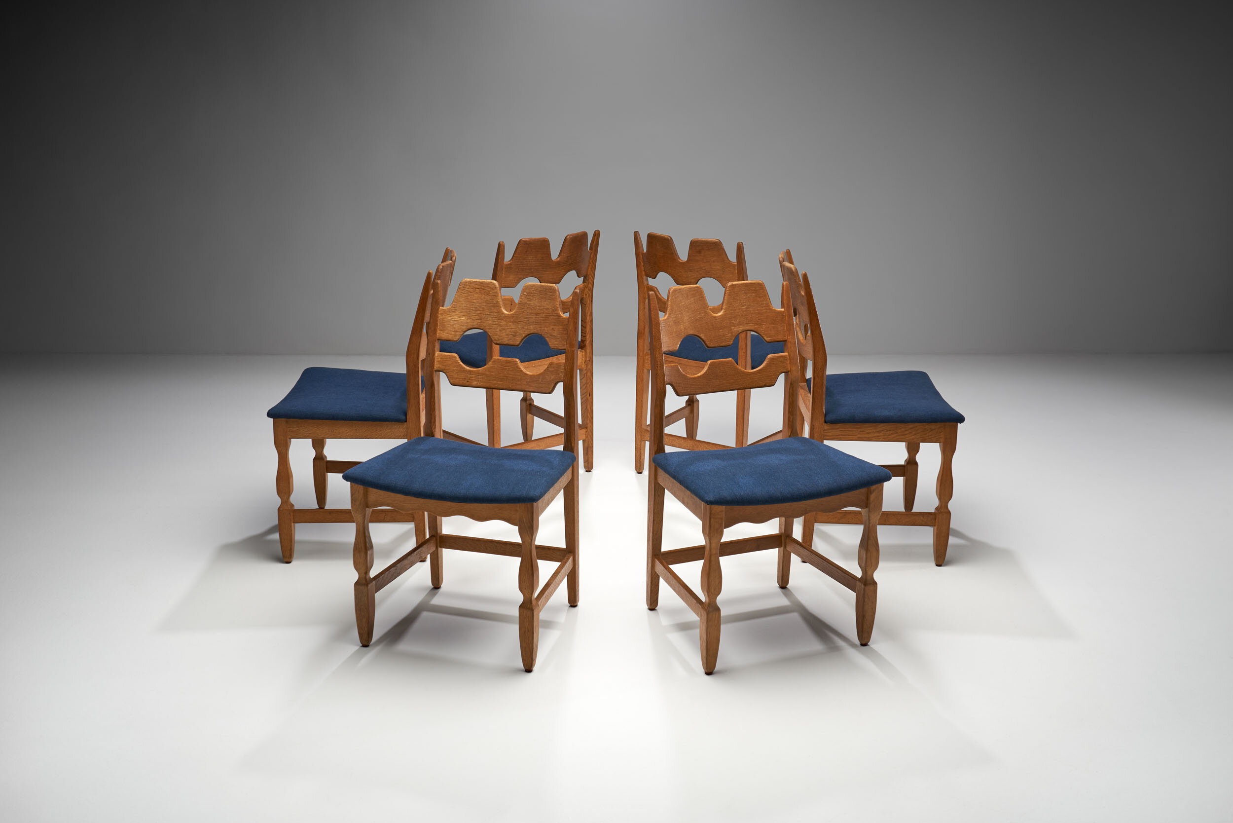 Set of 6 "Razorblade" Dining Chairs by Henning Kjaernulf, Denmark 1960s