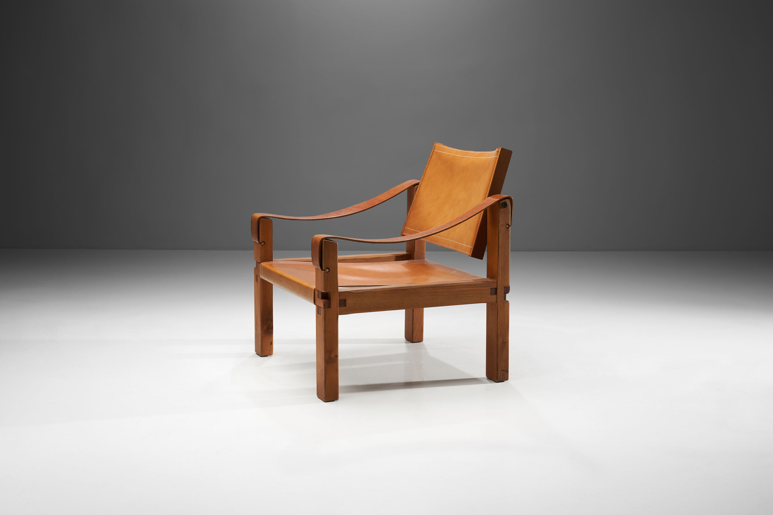 Pierre Chapo "S10" Cognac Leather Easy Chair, France 1960s (sold)
