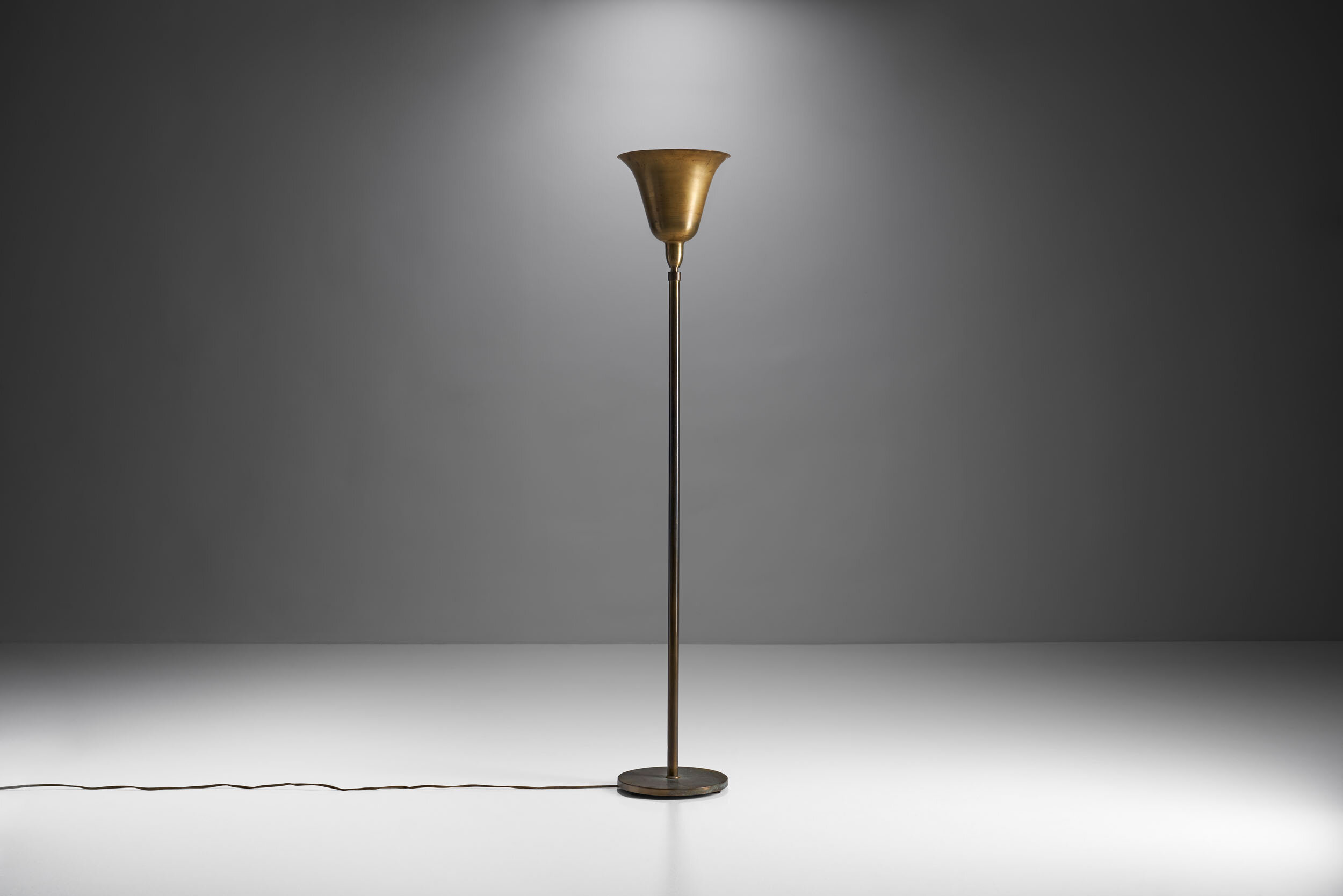 Danish Mid-Century Uplight Floor Lamp in Brass, Denmark 1940s (sold)