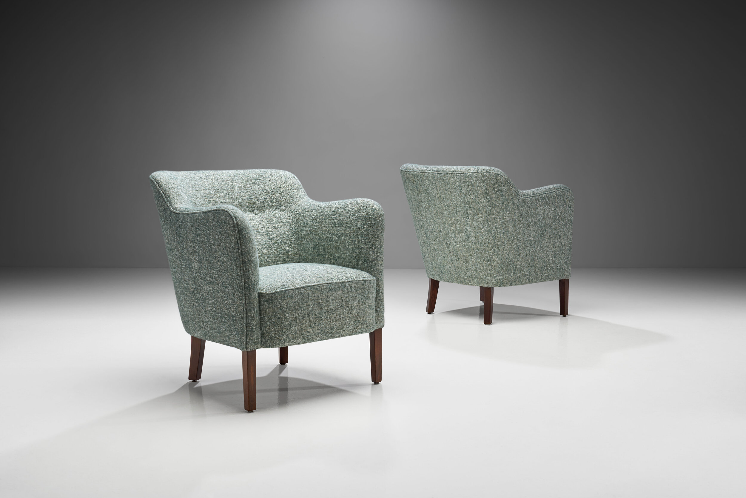 Danish Cabinetmaker Pair of Easy Chairs, Denmark 1960s (sold)