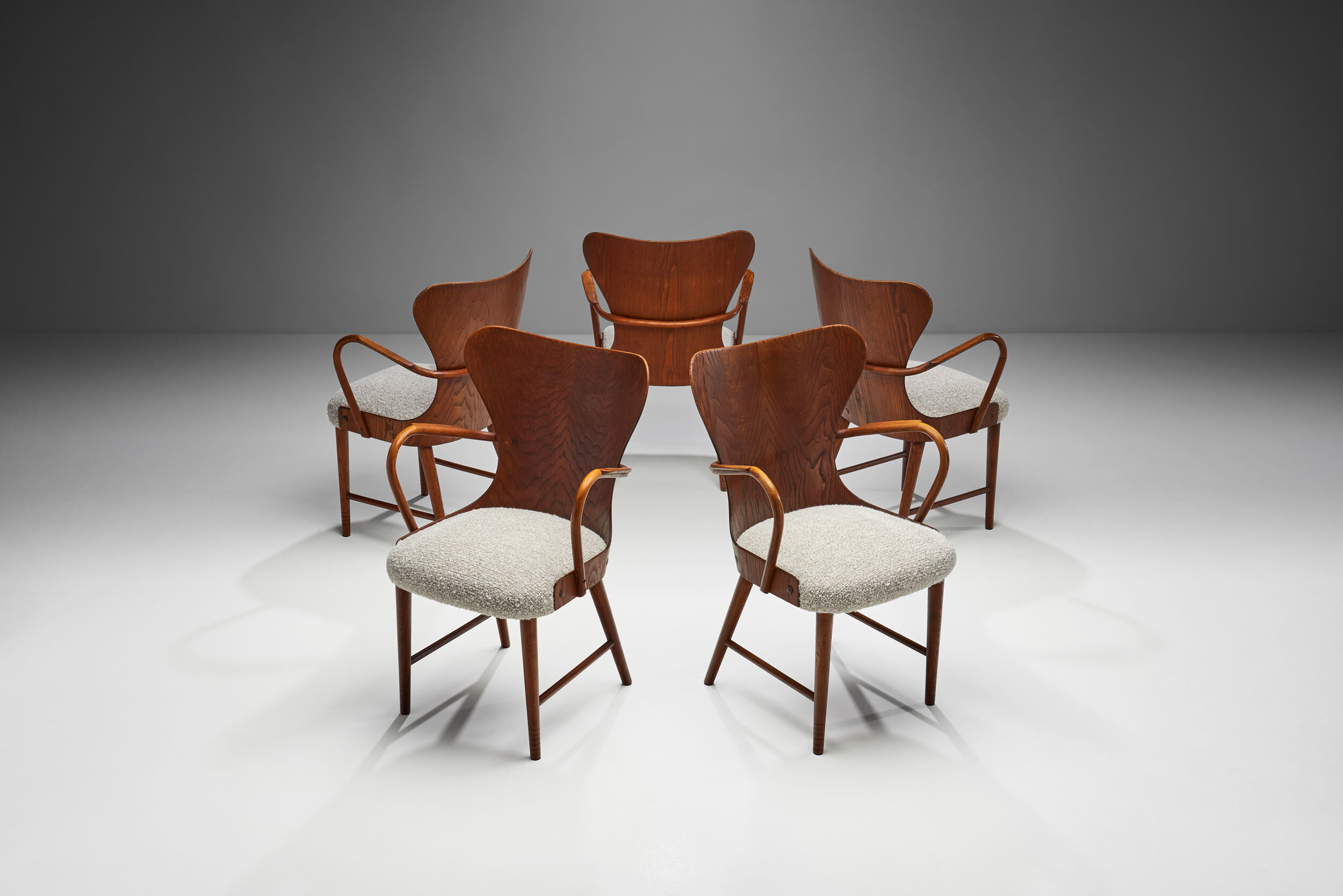 Set of Five Armchairs by Søren Hansen for Fritz Hansen, Denmark 1943 (sold)