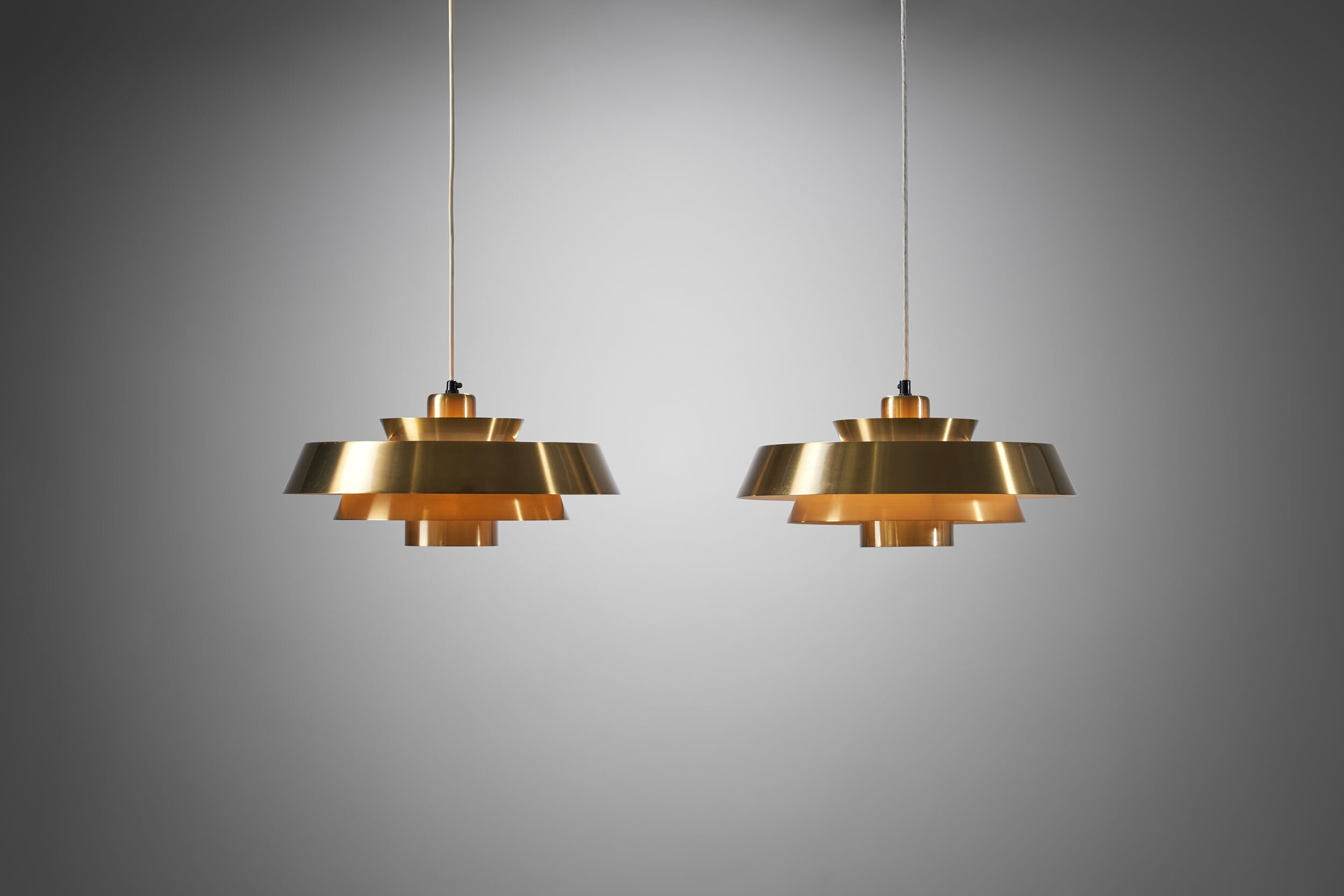 A pair of "Nova" Pendants by Jo Hammerborg for Fog &amp; Mørup, Denmark 1960s (sold)