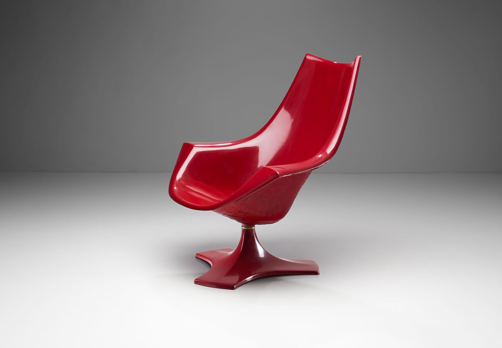Red Fibreglass "Amicus" Armchair by Antero Poppius for Peem, Finland 1970s