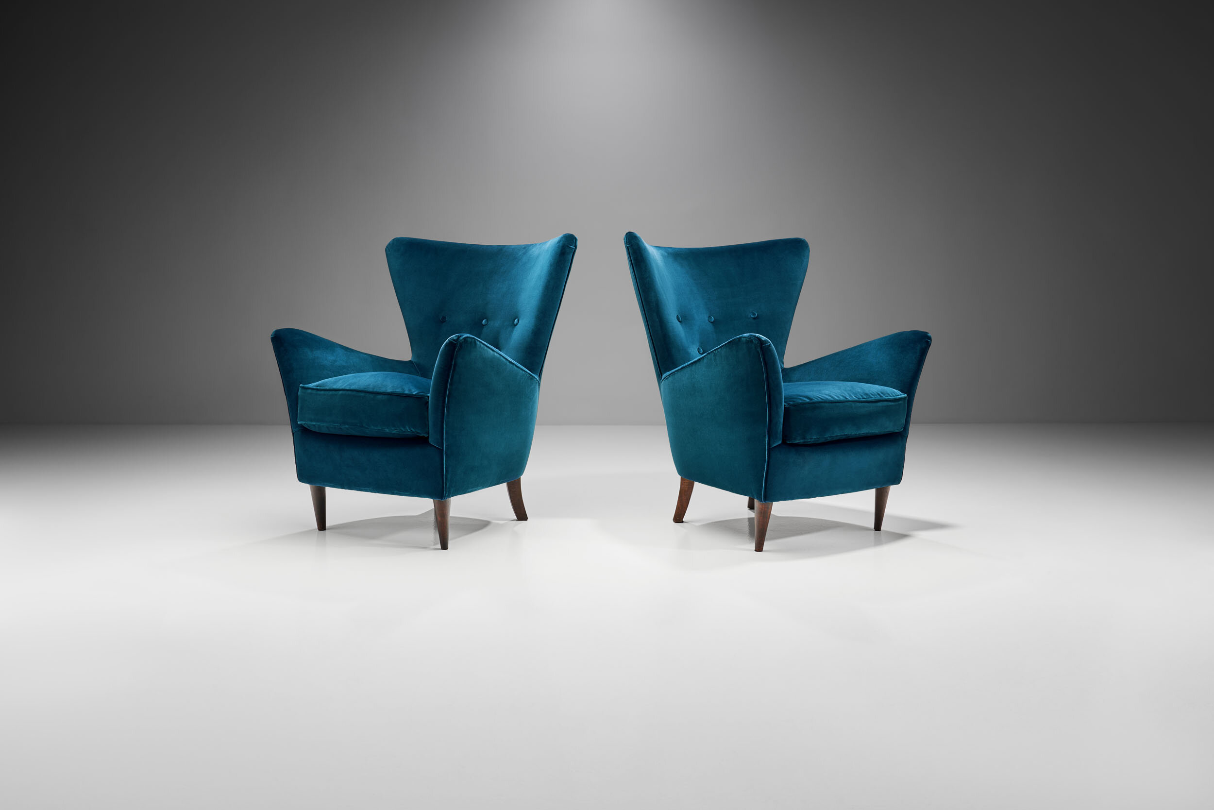A Pair of Mid-Century Italian Armchairs, Italy 1950s (sold)
