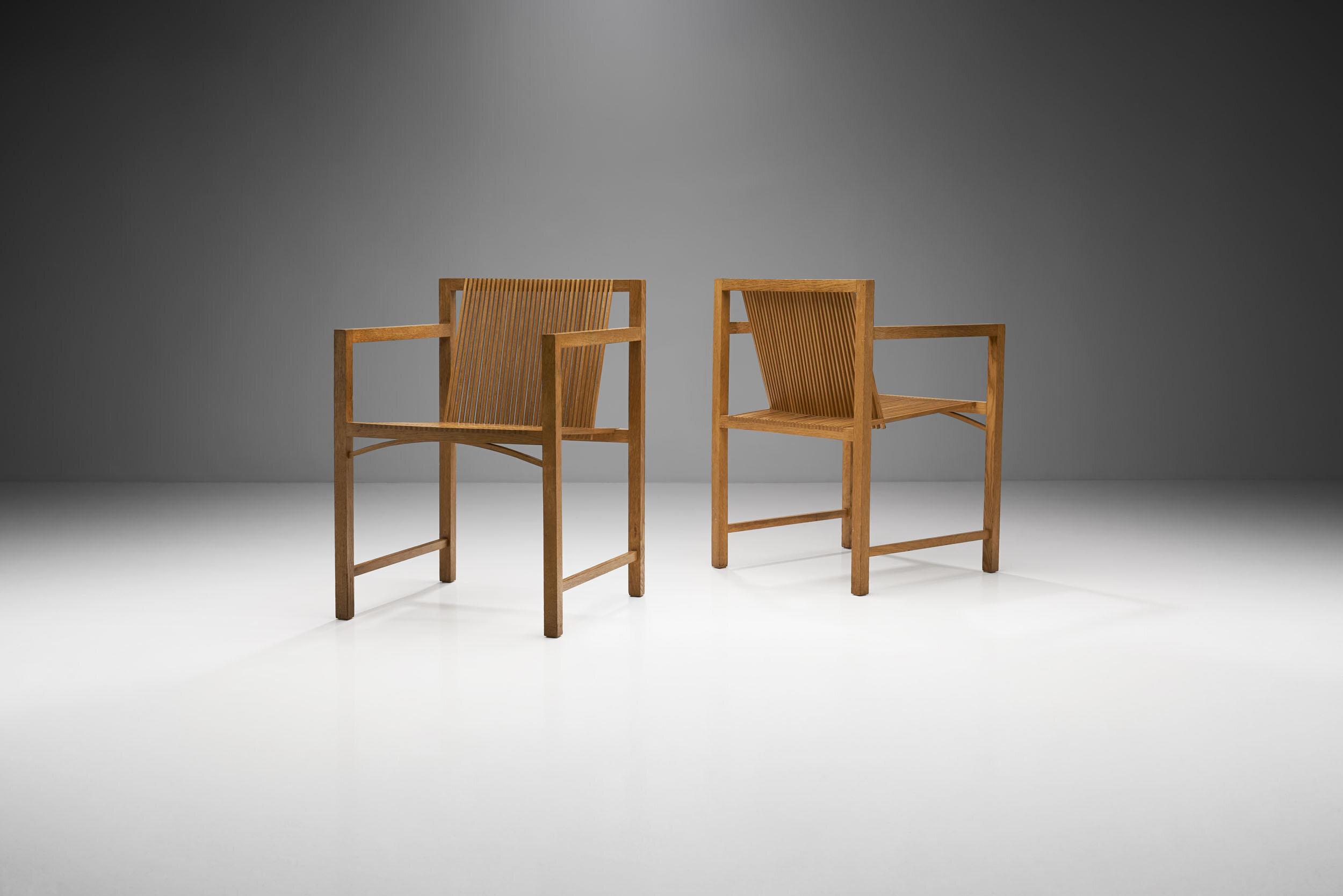 Pair of Ruud-Jan Kokke slat chairs, The Netherlands 1986 (sold)
