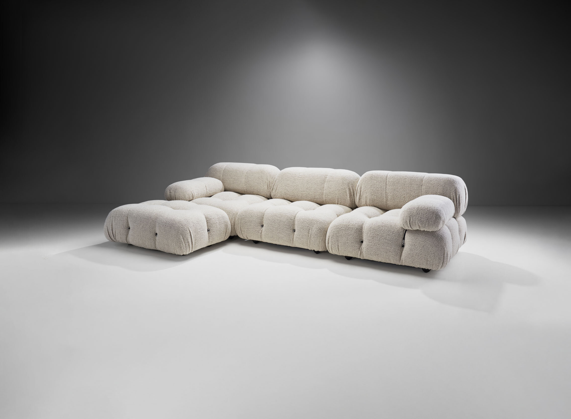 Ivory “Camaleonda” Modular Sofa in 4 Segments by Mario Bellini for B&amp;B, Italy 1971