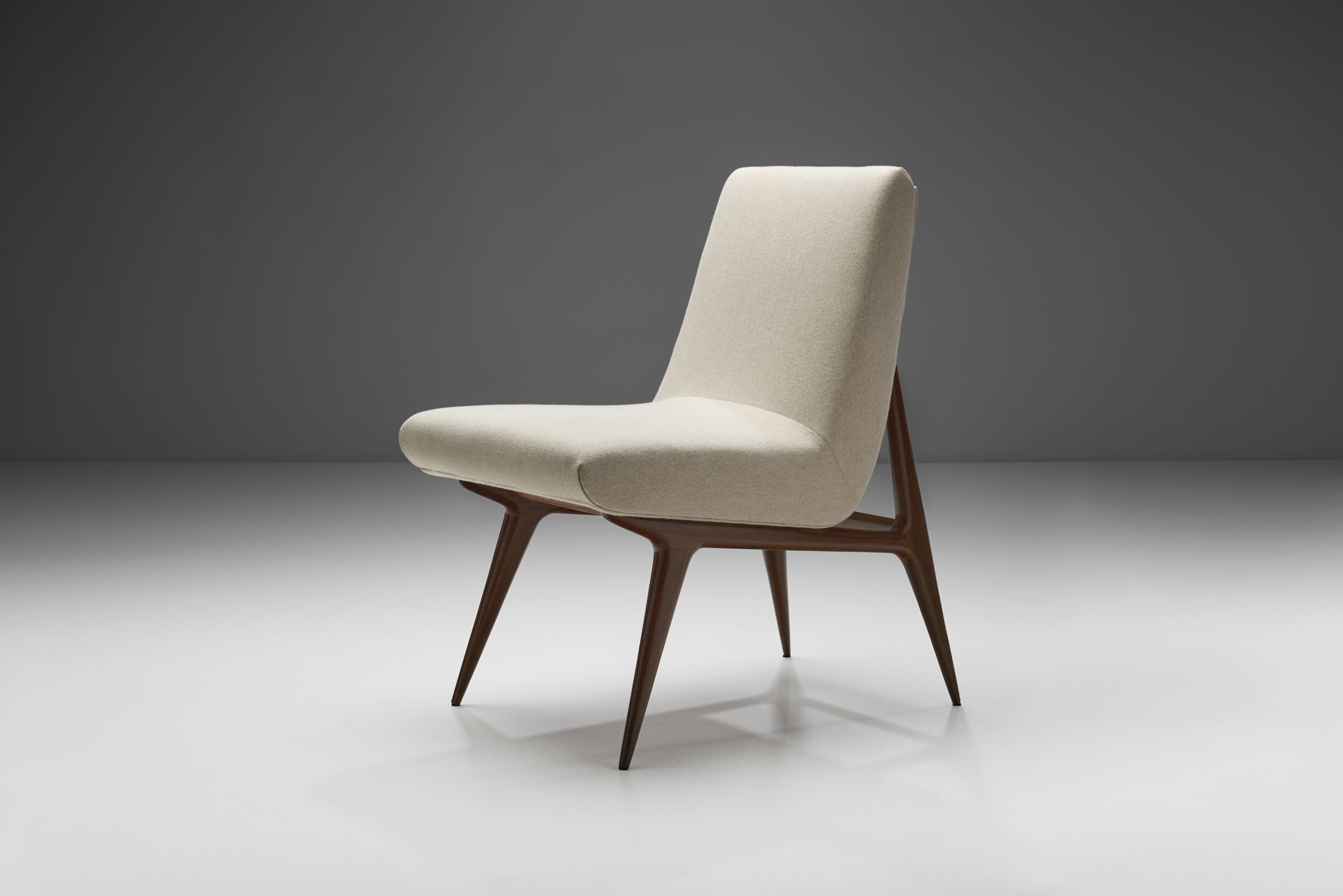Italian Mid-Century Geometric Lounge Chair, Italy ca 1950s (sold)