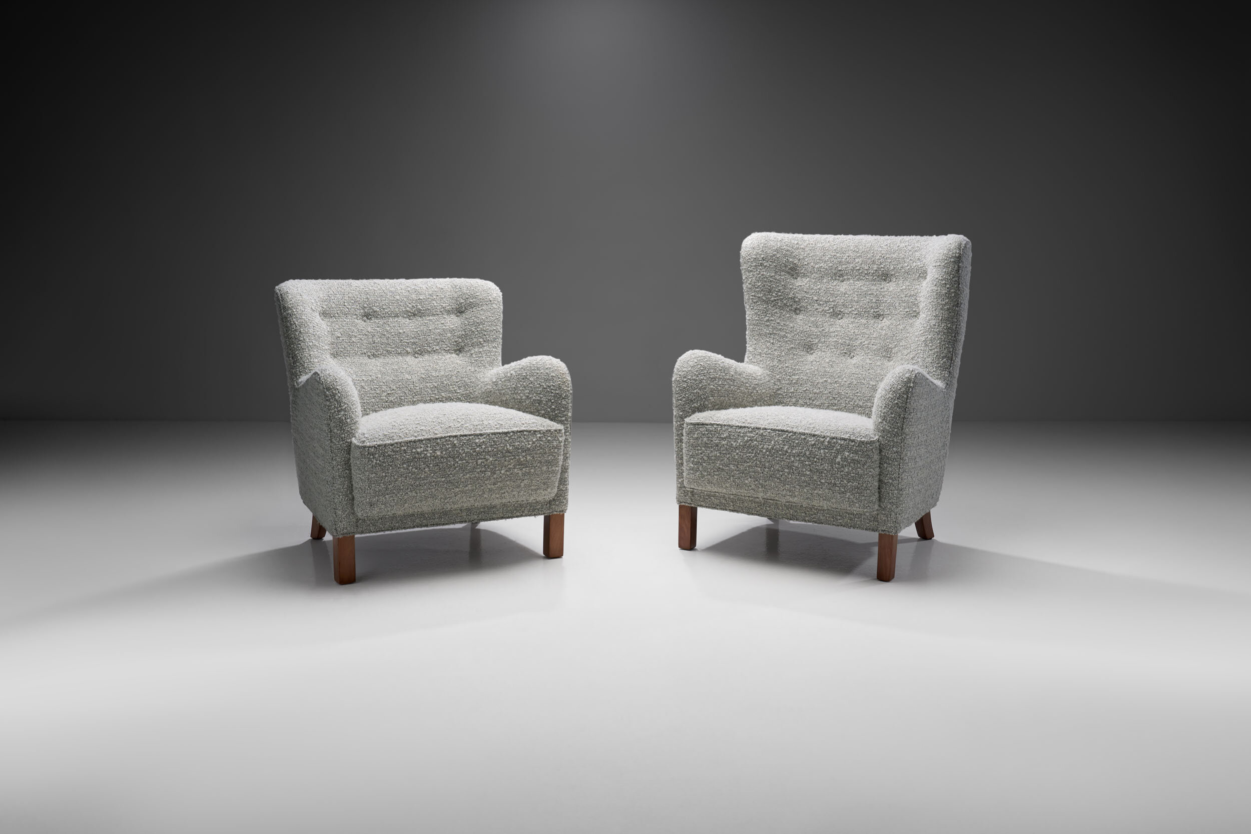High- and Low Back Lounge Chairs by Danish Cabinetmaker, Denmark 1940s (sold)