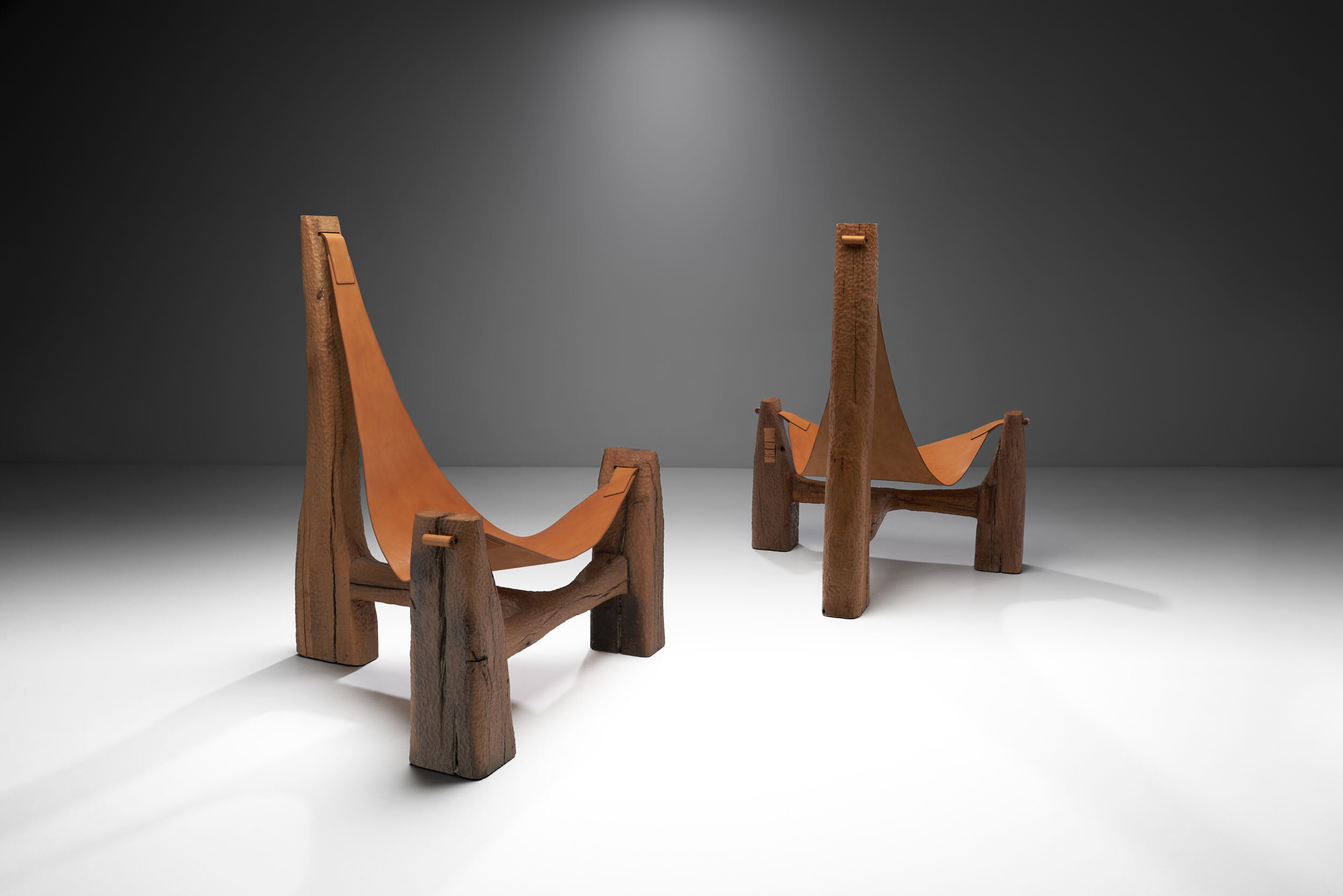 Pair of Tripod Lounge Chairs by Pavel Novak, Czechoslovakia 1980s