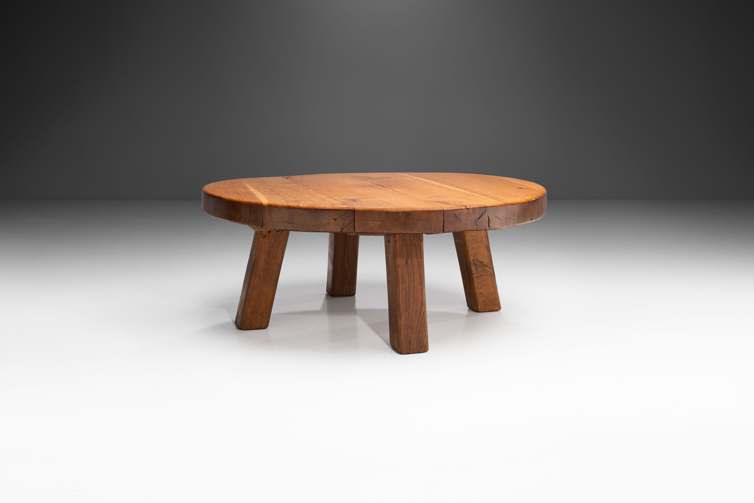 Mid-Century Modern Solid Oak Coffee Table, Scandinavia 1960s (sold)