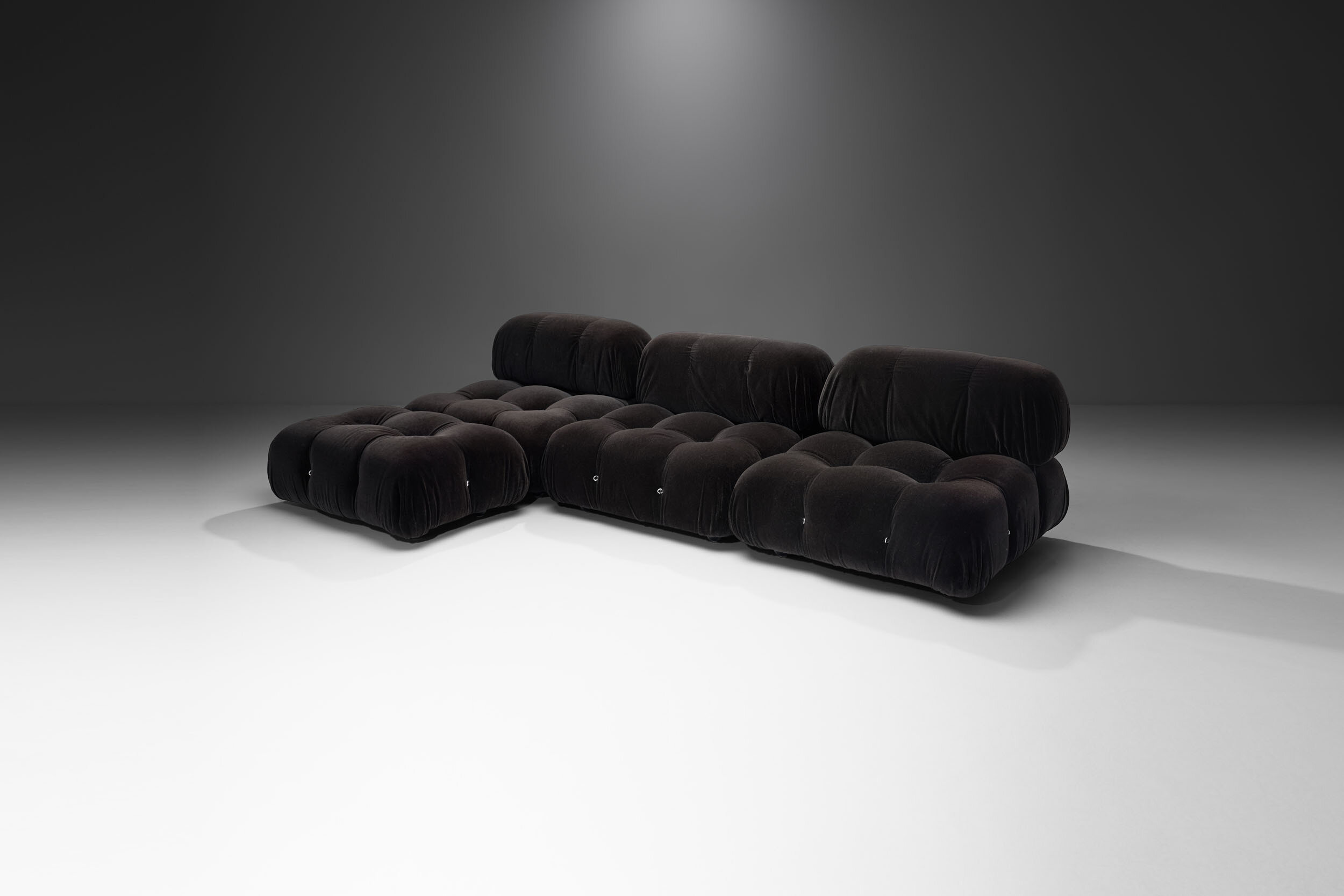 Dark “Camaleonda” Modular Sofa in 4 Segments by Mario Bellini for B&B, Italy 1971