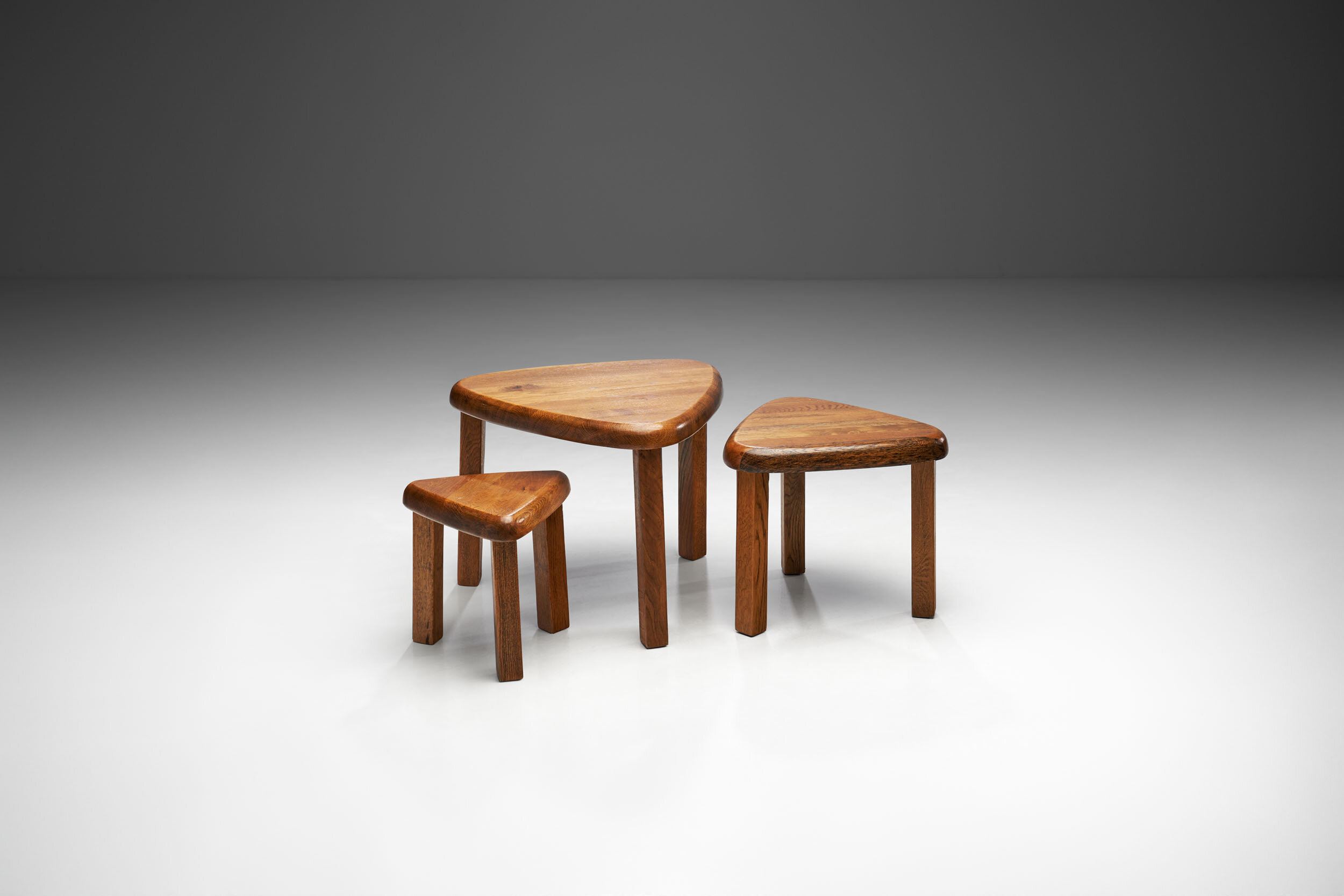 Scandinavian Solid Wood Nesting Tables, Scandinavia ca 1960s (sold)