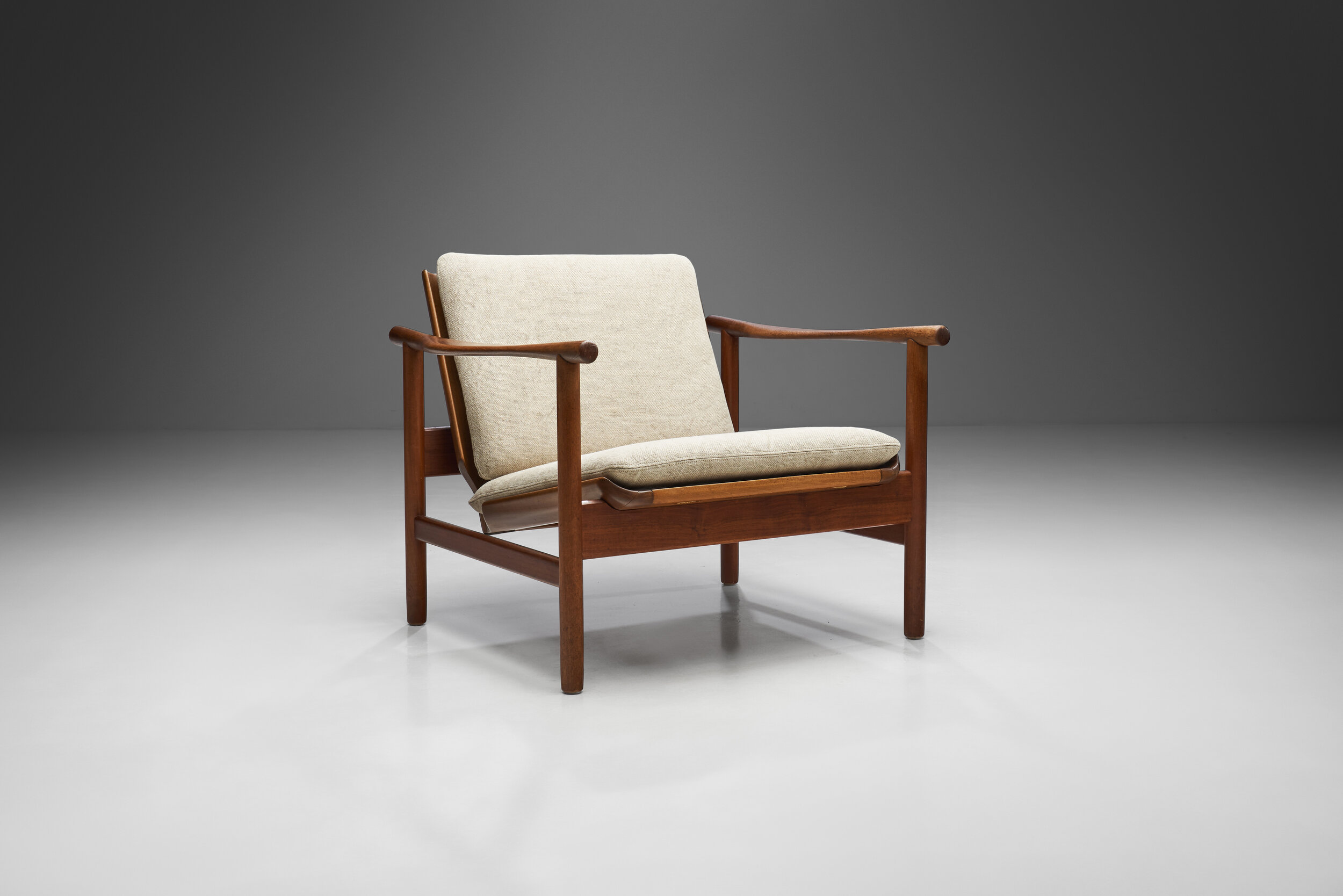 Solid Teak Danish Lounge Chair, Denmark 1950s (sold)
