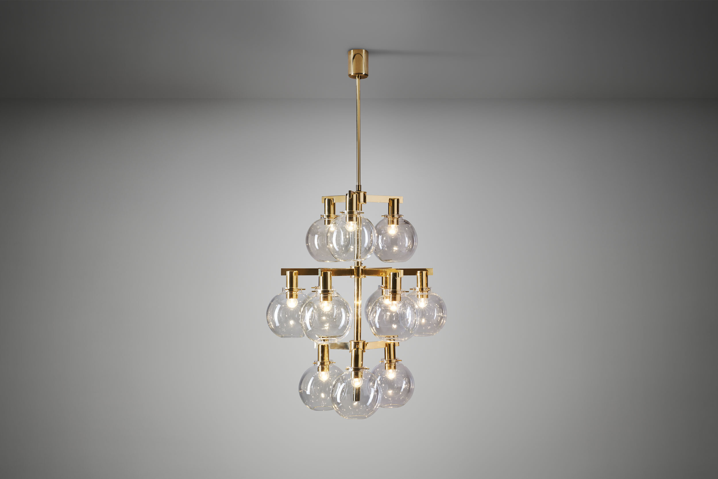 Hans-Agne Jakobsson Model “T-348/12” Ceiling Lamp for Hans Agne Jakobsson AB Markaryd, Sweden 1960s (sold)