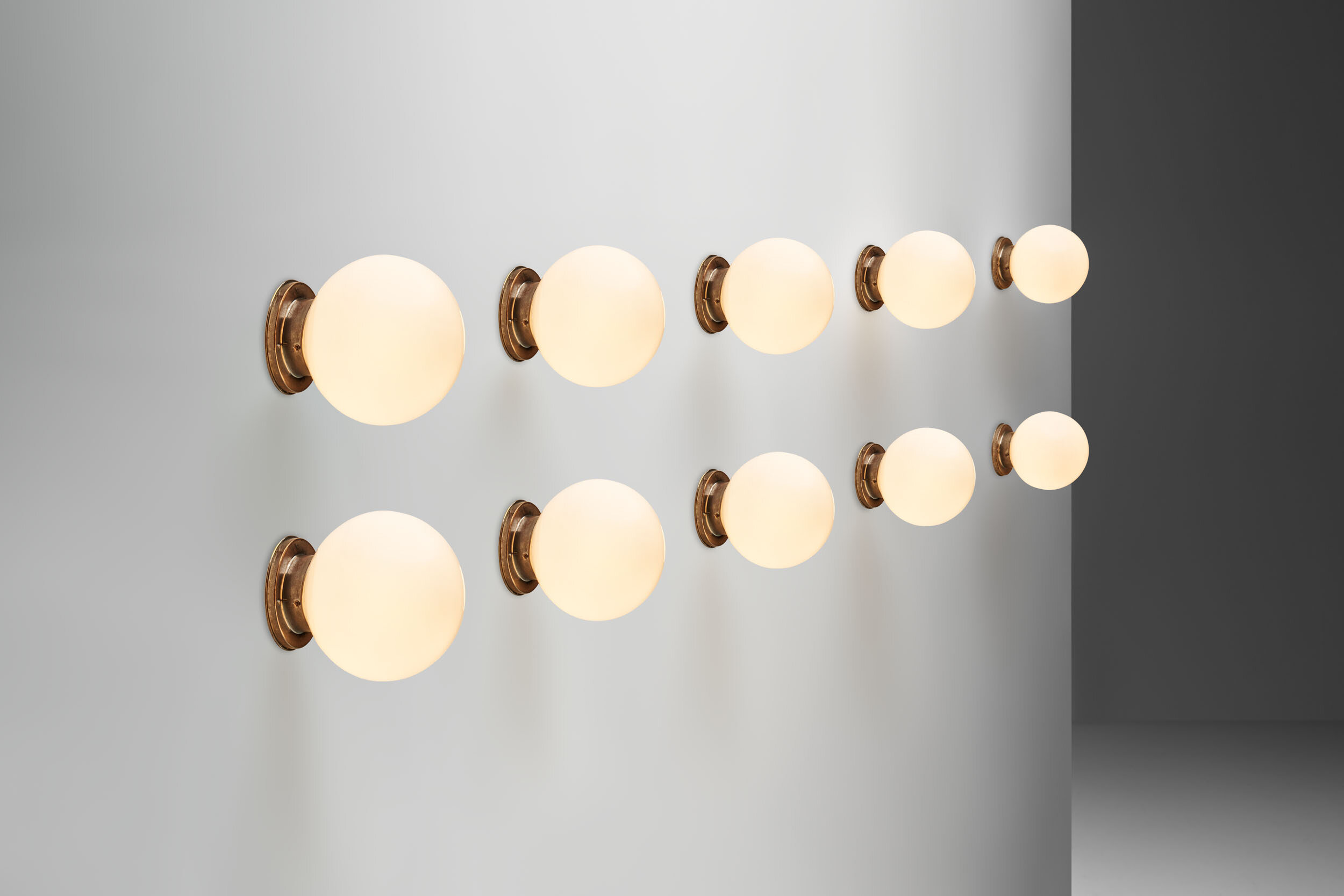 Ten Paavo Tynell Model “2009” Ceiling Lights for Oy Taito Ab, Finland 1930s (sold)