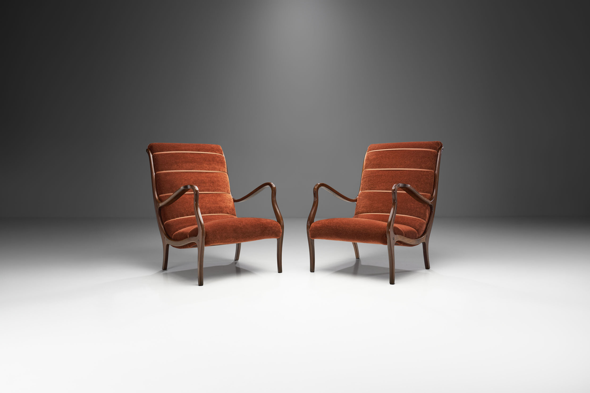 Ezio Longhi Ribbed-Back Lounge Chairs  for ELAM, Italy 1960s (sold)