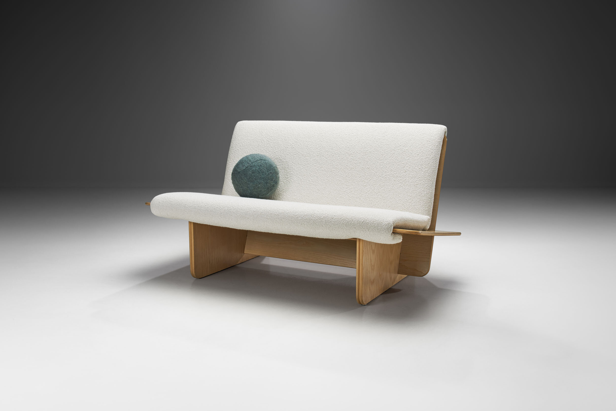 Swedish Mid-Century Birch and Bouclé Sofa, Sweden 1960s (sold)