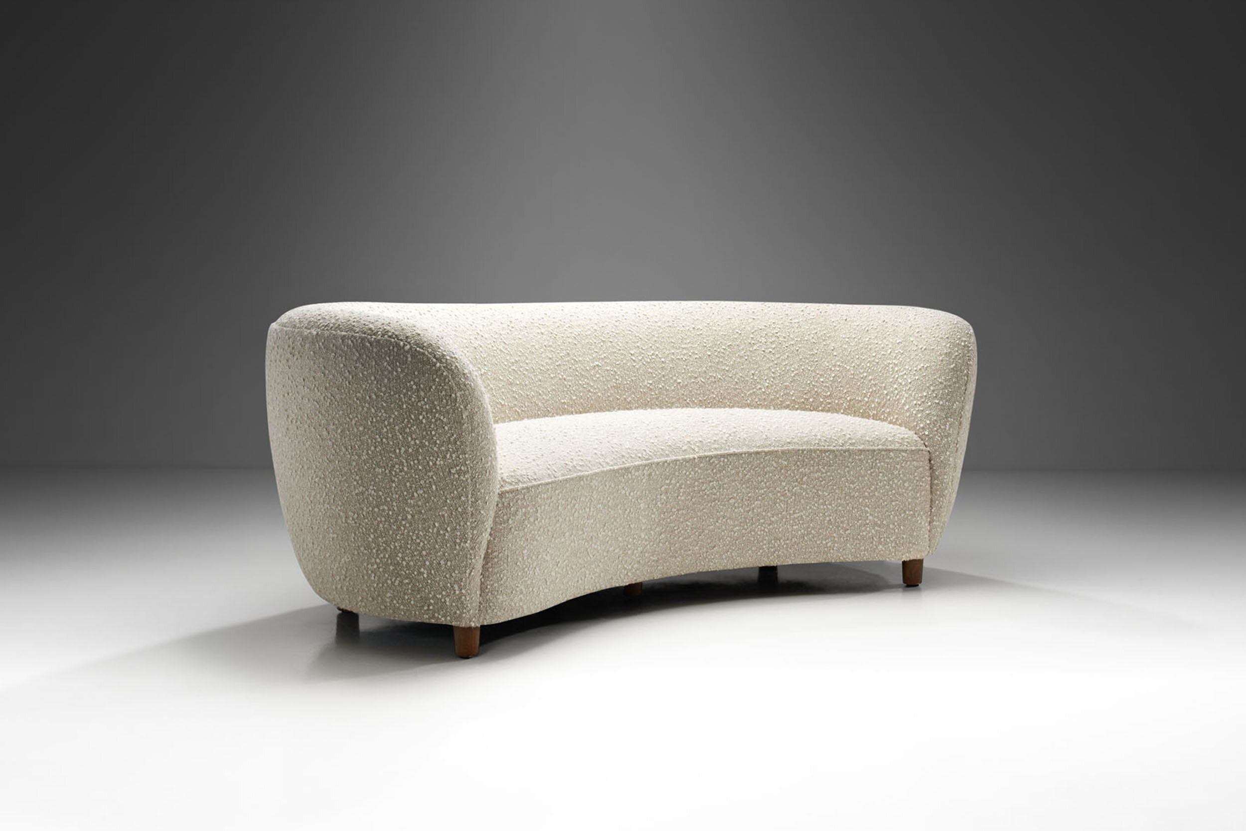 Danish Cabinetmaker Three-Seater Banana Sofa, Denmark 1940s