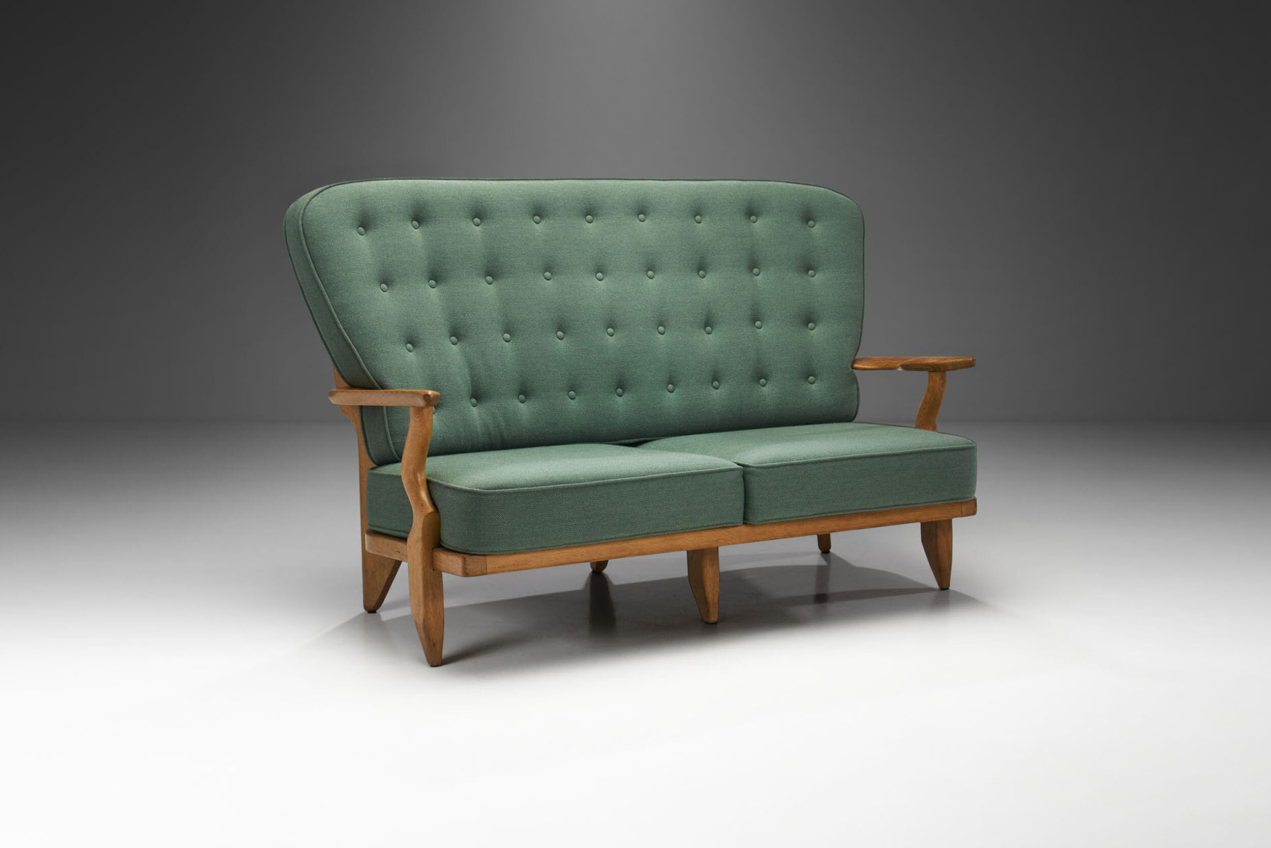 "Grand Repos" Two-Seater Sofa by Guillerme et Chambron for Votre Maison, France 1950s (sold)