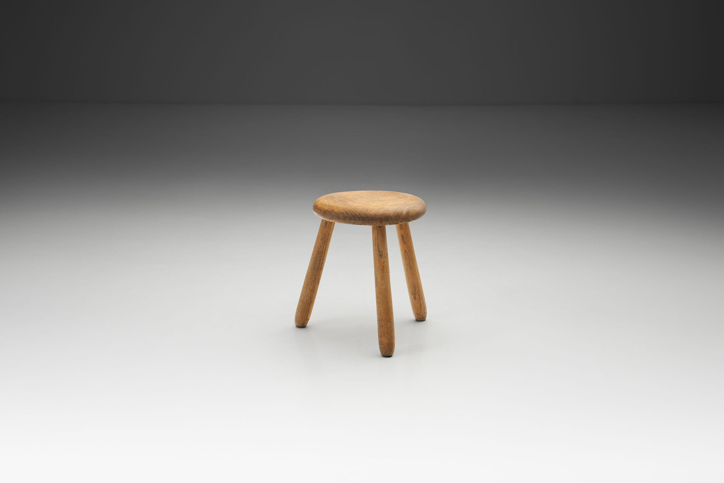 Scandinavian Solid Wood Tripod Stool, Scandinavia ca 1950s (sold)
