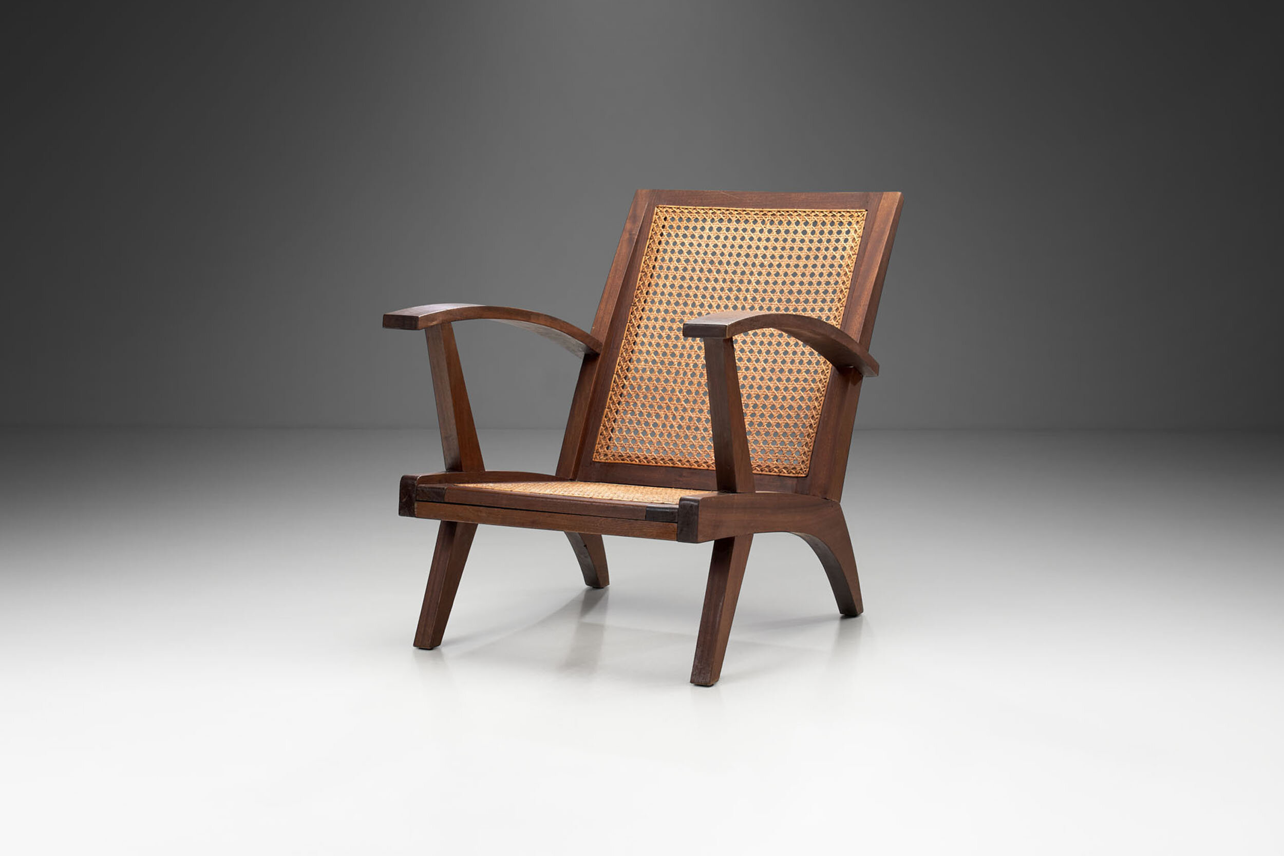 French Armchair with Teak Structure, France 1950s