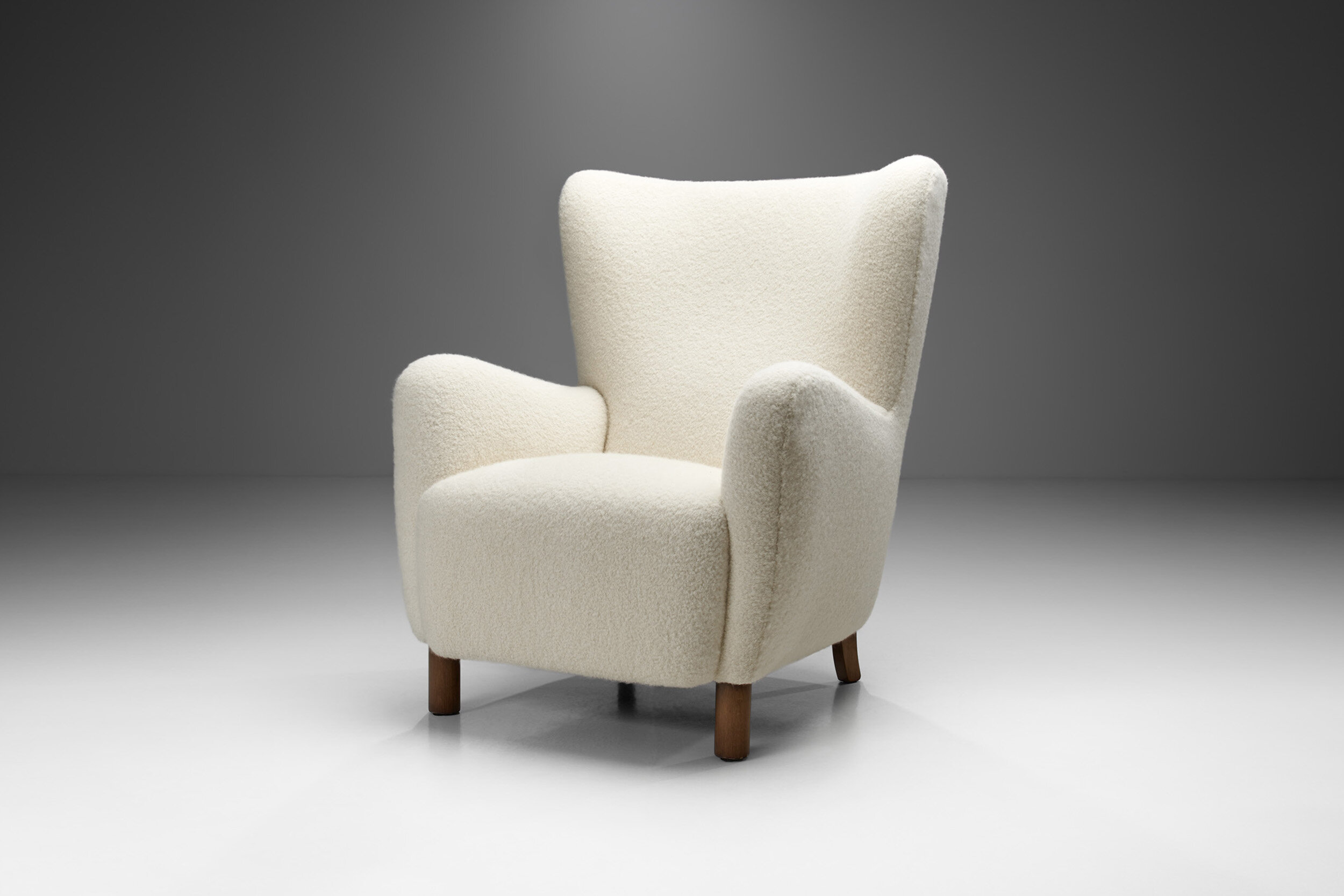 Danish Cabinetmaker Armchair with Stained Beech Legs, Denmark 1940s (sold)