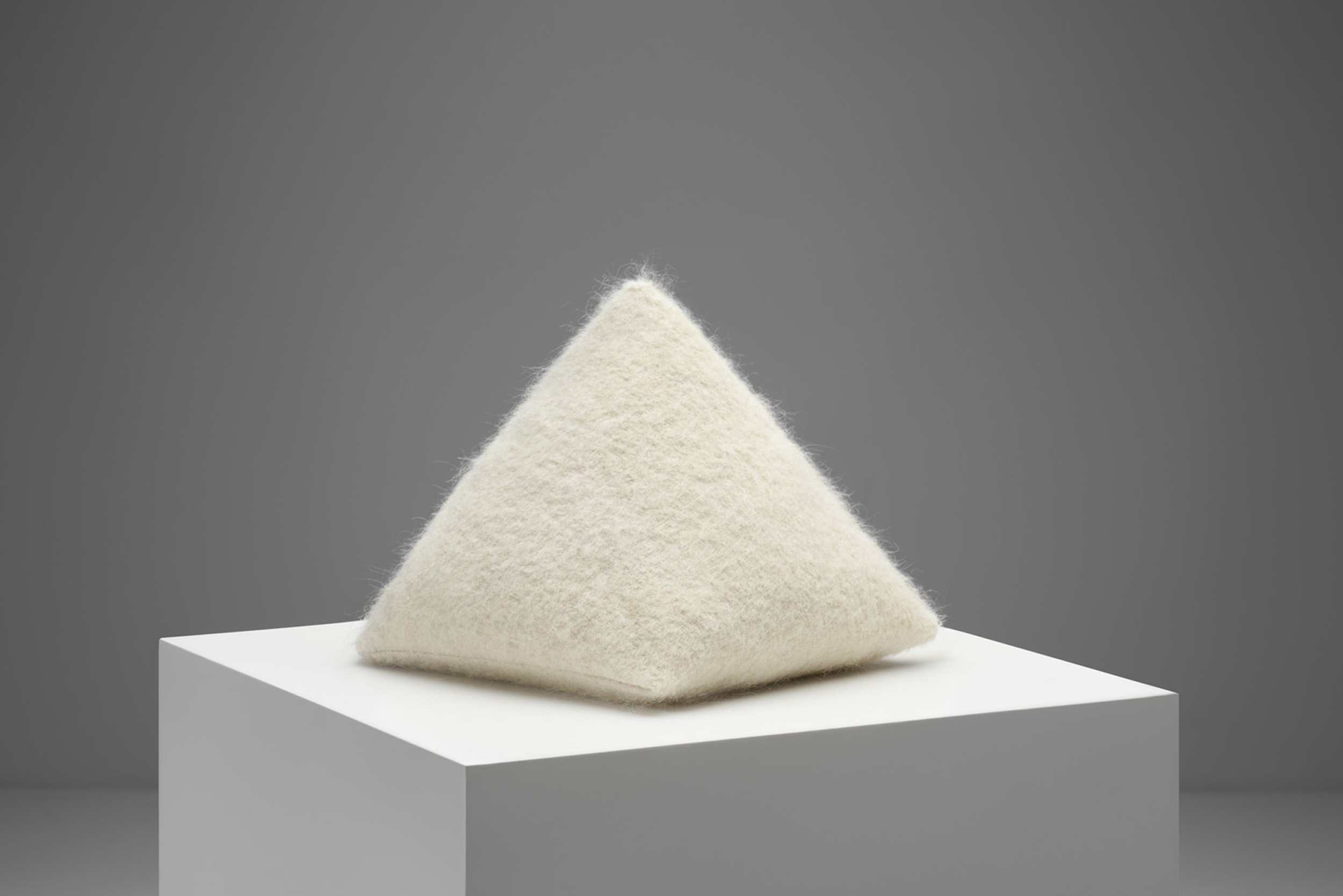 Geometric Accent Pillow in Premium White Fabric