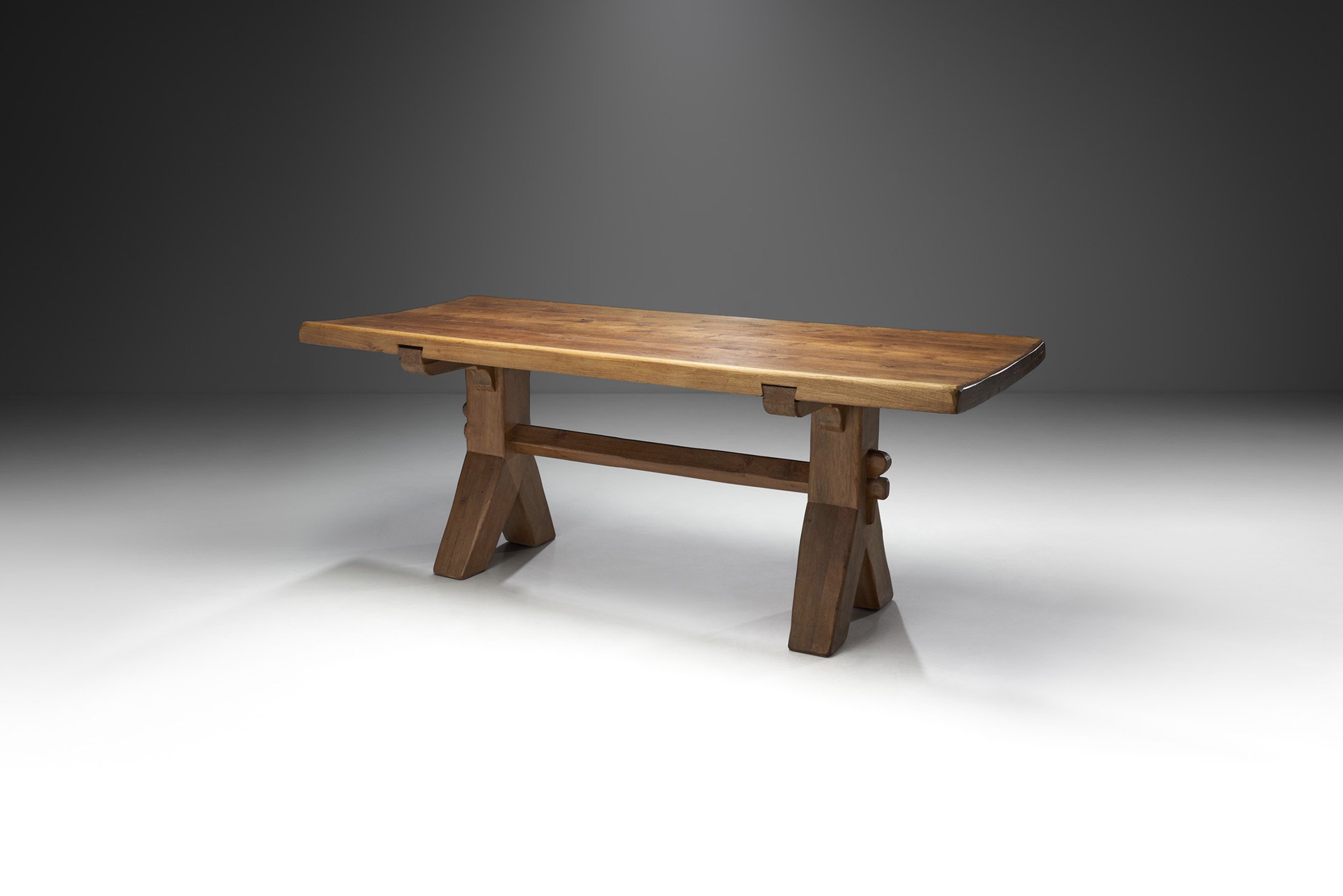 Brutalist Oak Dining Table by The Puydt, Belgium 1970s (sold)