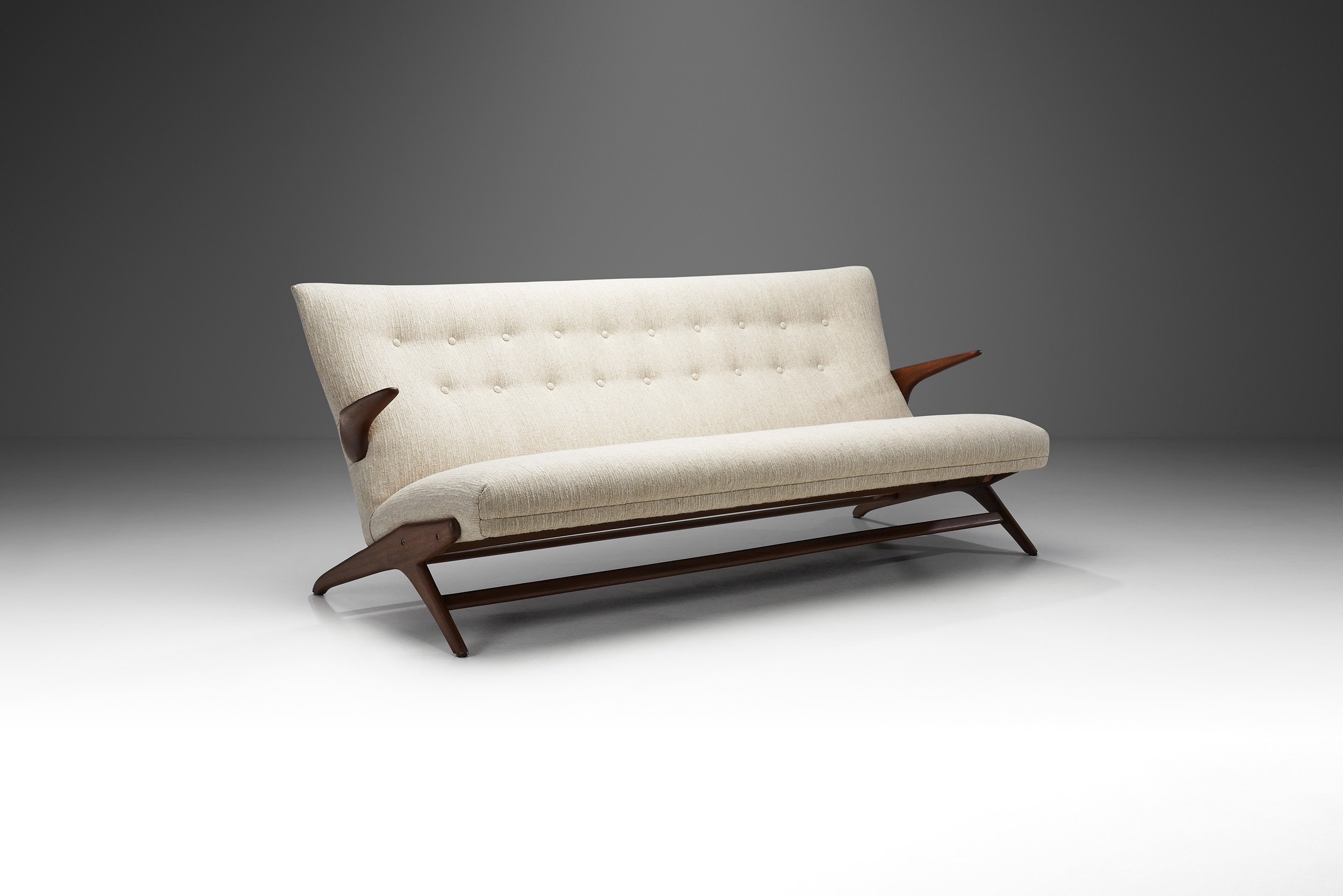 Danish Mid-Century Sofa with Sculptural Legs by Schiller Polstermøbelfabrik, Denmark 1950s