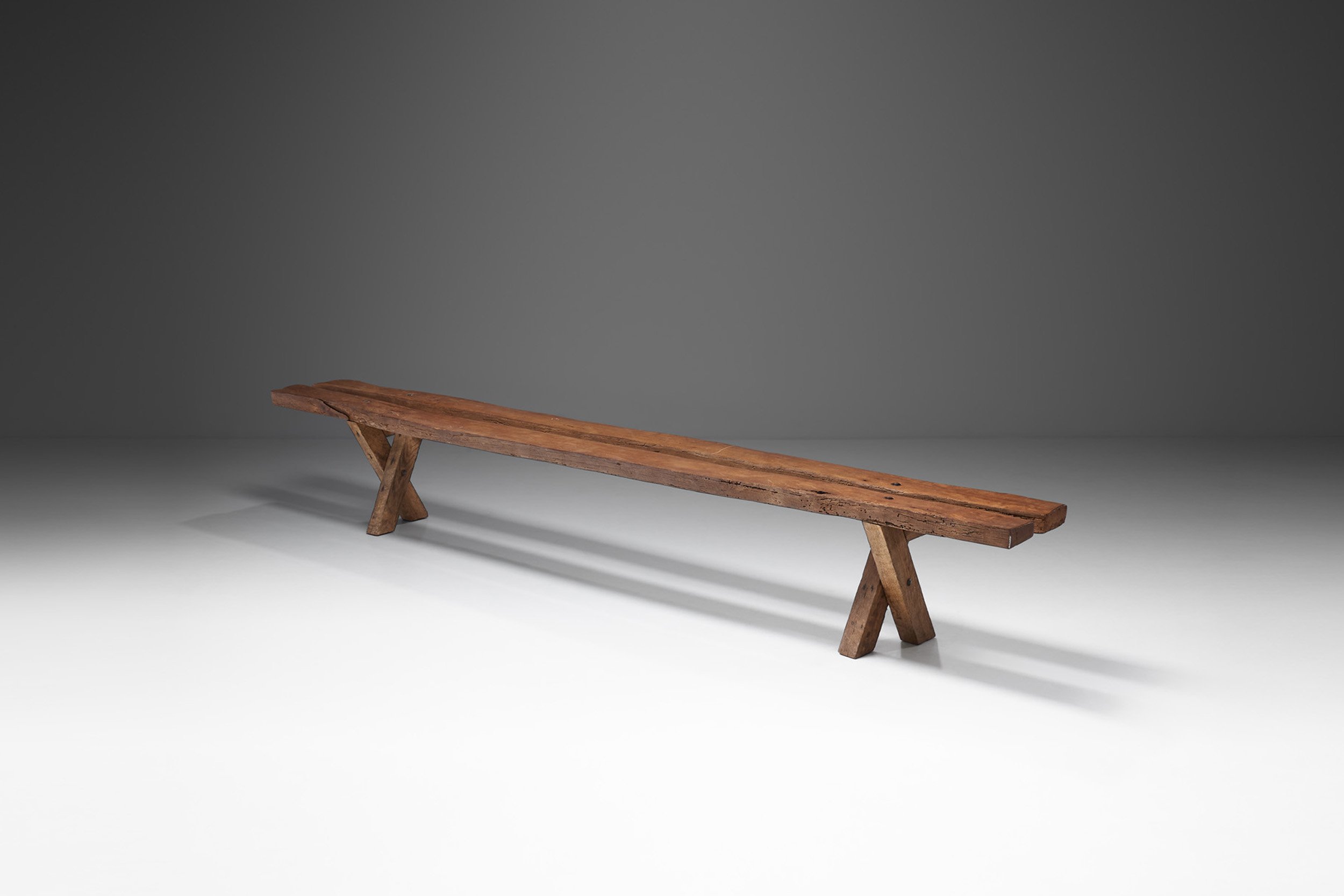 French Oak Bench by Jean and Sébastien Touret, France 1970s (sold)
