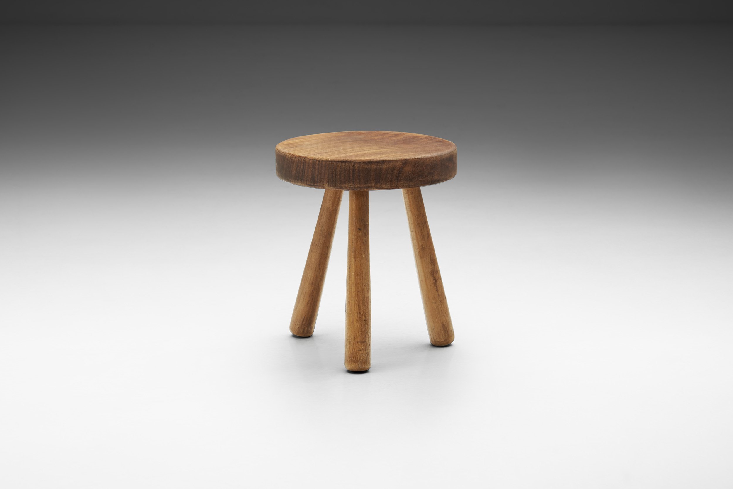 Scandinavian Tripod Wood Stool, Scandinavia ca 1950s (sold)