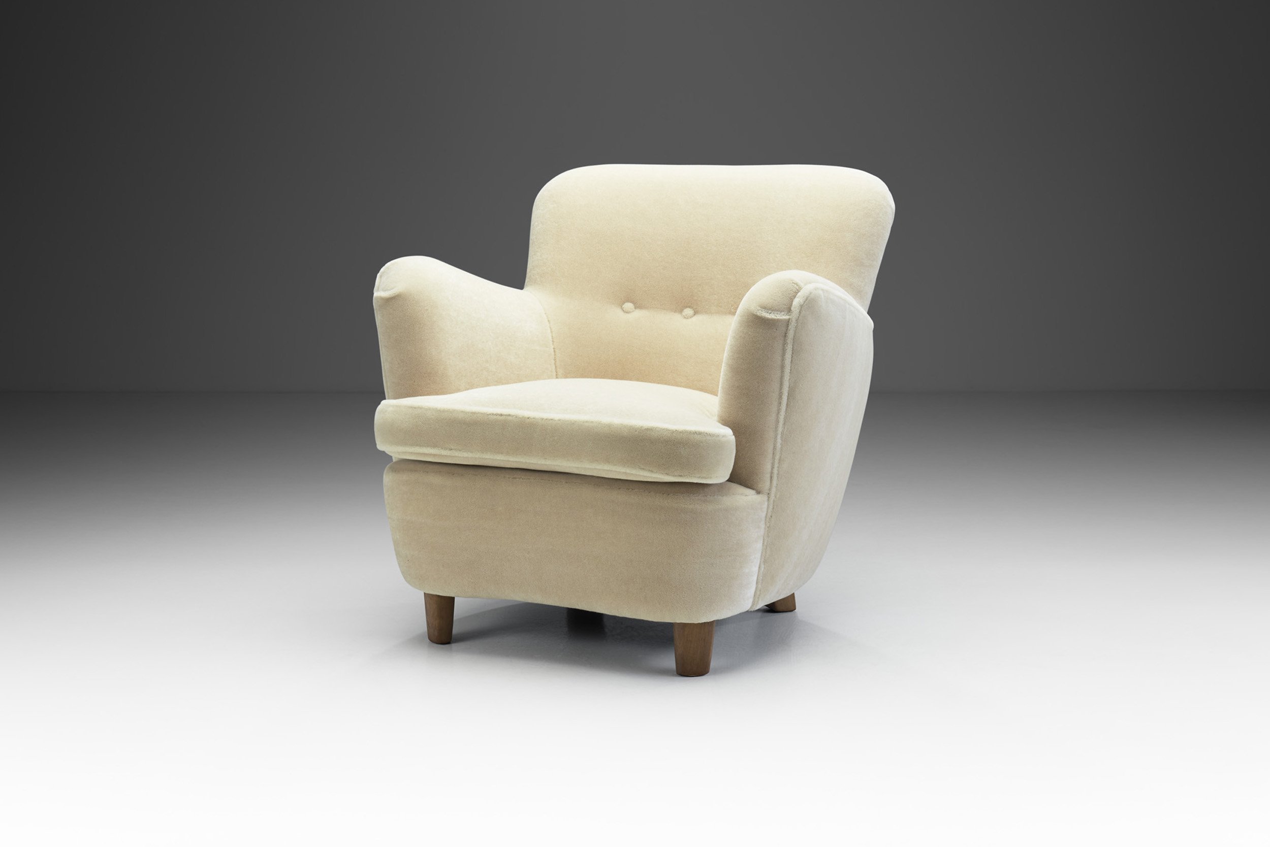 Swedish Cabinetmaker Upholstered Armchair, Sweden 1940s (sold)