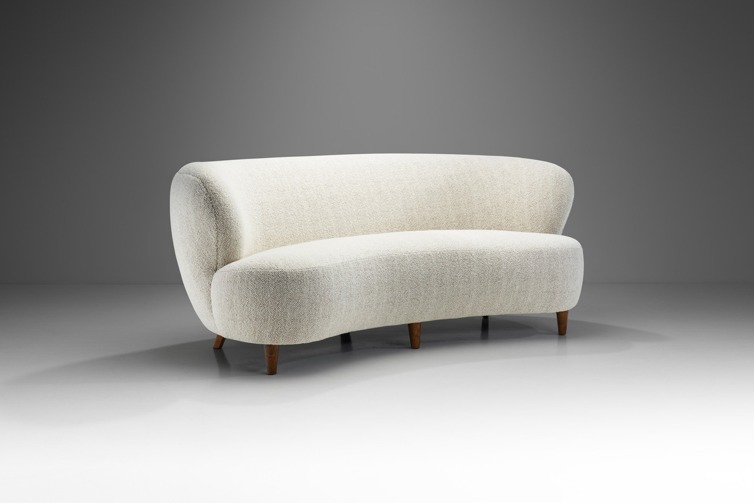 Curved Sofa by Otto Schulz (attr.) for Boet Göteborg, Sweden 1940s (sold)